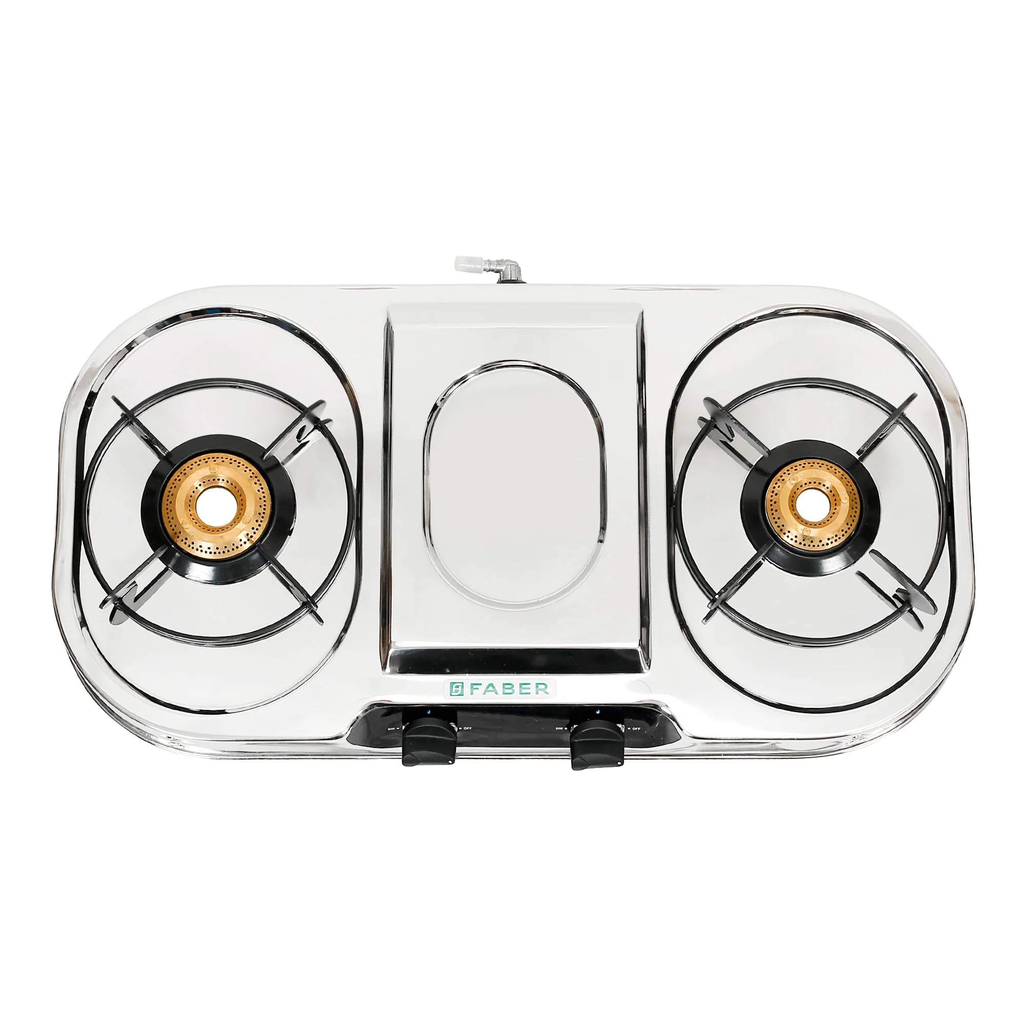 Faber high efficiency 2 Brass Burner gas stove|| Stainless Steel|| ISI Certified gas stove, Manual Ignition, (COOKTOP CRYSTAL 2BB SS) 2 year comprehensive warranty