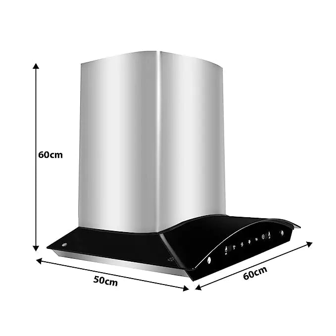 Faber 60 cm 1200 m³/hr Auto-Clean curved glass Kitchen Chimney (HOOD ORIENT XPRESS HC SC SS 60, Filterless technology, Touch Control, Stainless Steel)