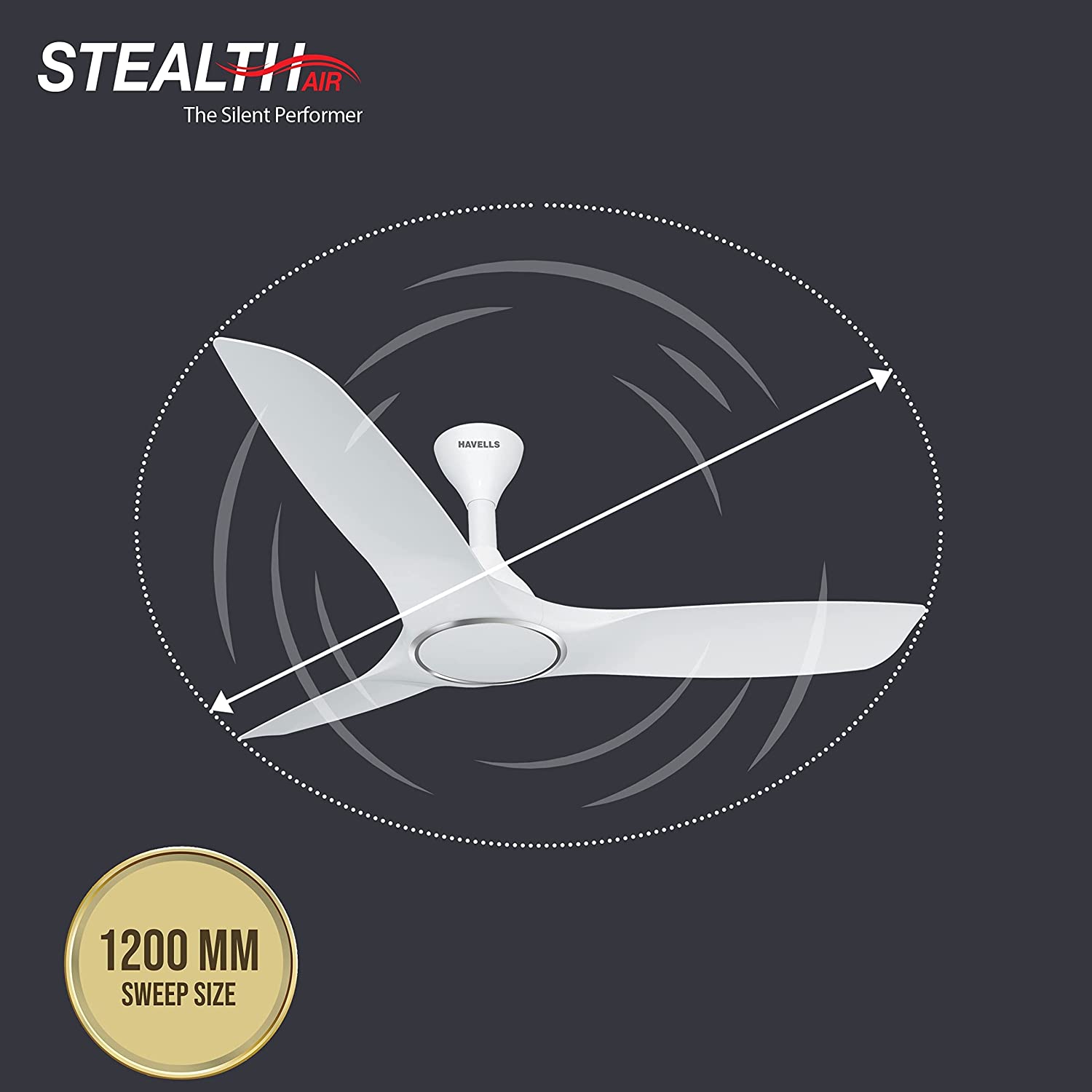 Havells Stealth Air 1200mm Ceiling Fan Elegant White