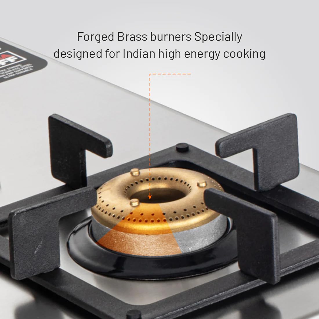 Glen 3 Burner Ultra Tuff Stainless Steel Gas Stove |Silver| Forged Brass Burner With 5 Year Warranty| ISI Certified|Revolving Inlet Nozzle| 2 Year Warranty On Product | (CT1053UTSS73)