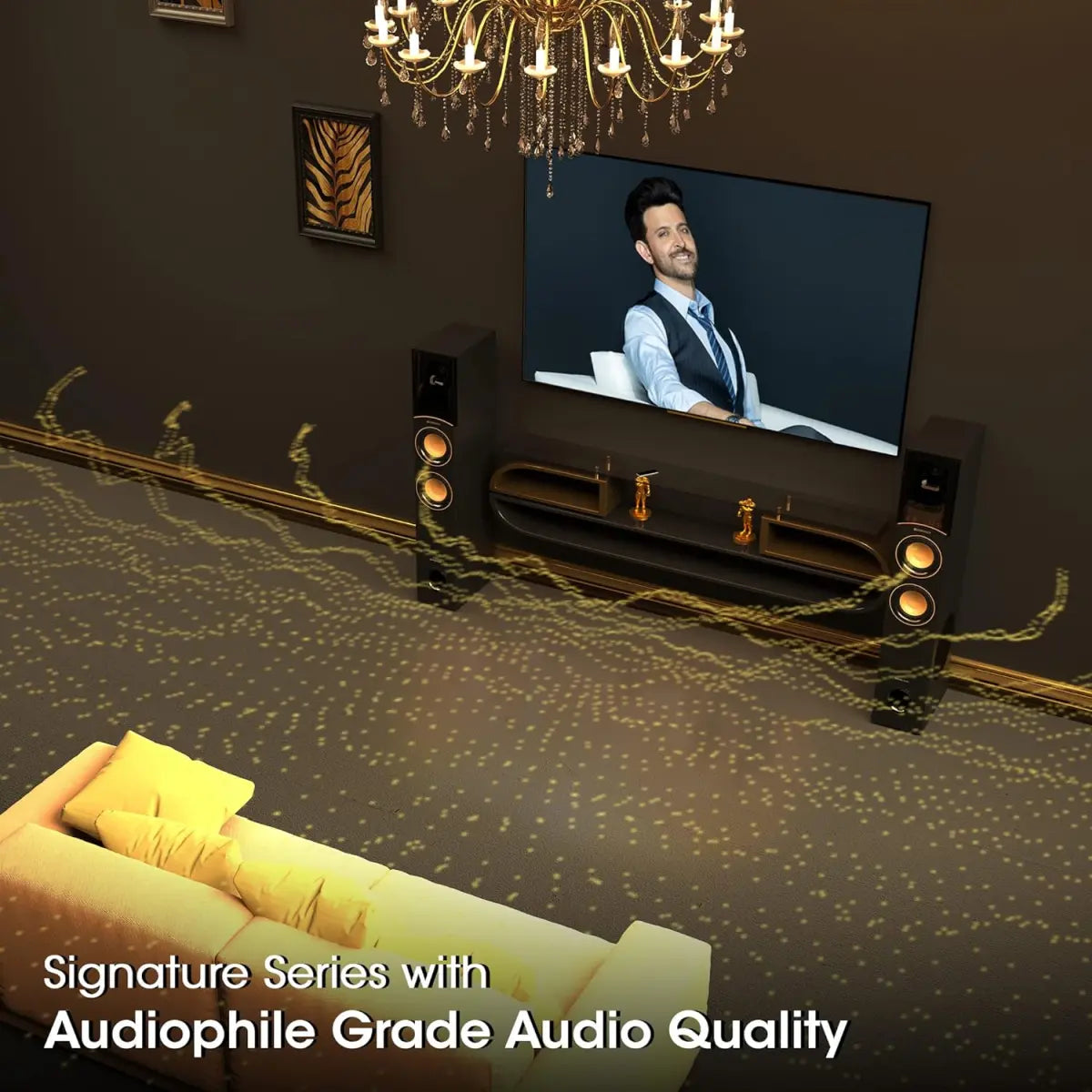 ZEBRONICS Octave Dolby Tower Speaker with 340W RMS Power, Wireless mic, Karaoke, 8” Subwoofer, 3 Way Design, HDMI ARC, Optical, Bluetooth 5.0, LED Display, Touch Panel & Remote Control