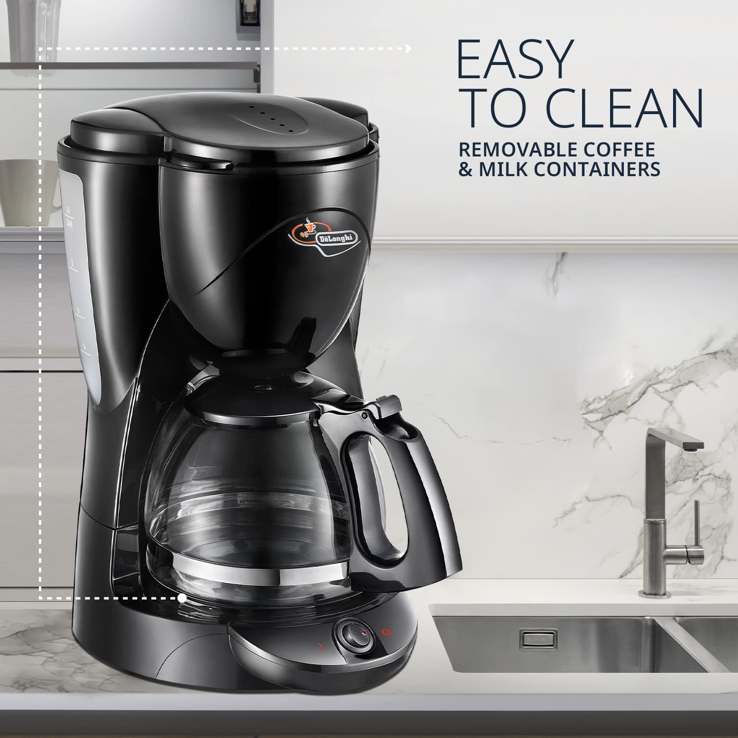 Delonghi ICM2.1 BK 1000-Watt 10-Cup Drip Coffee Maker (Black)