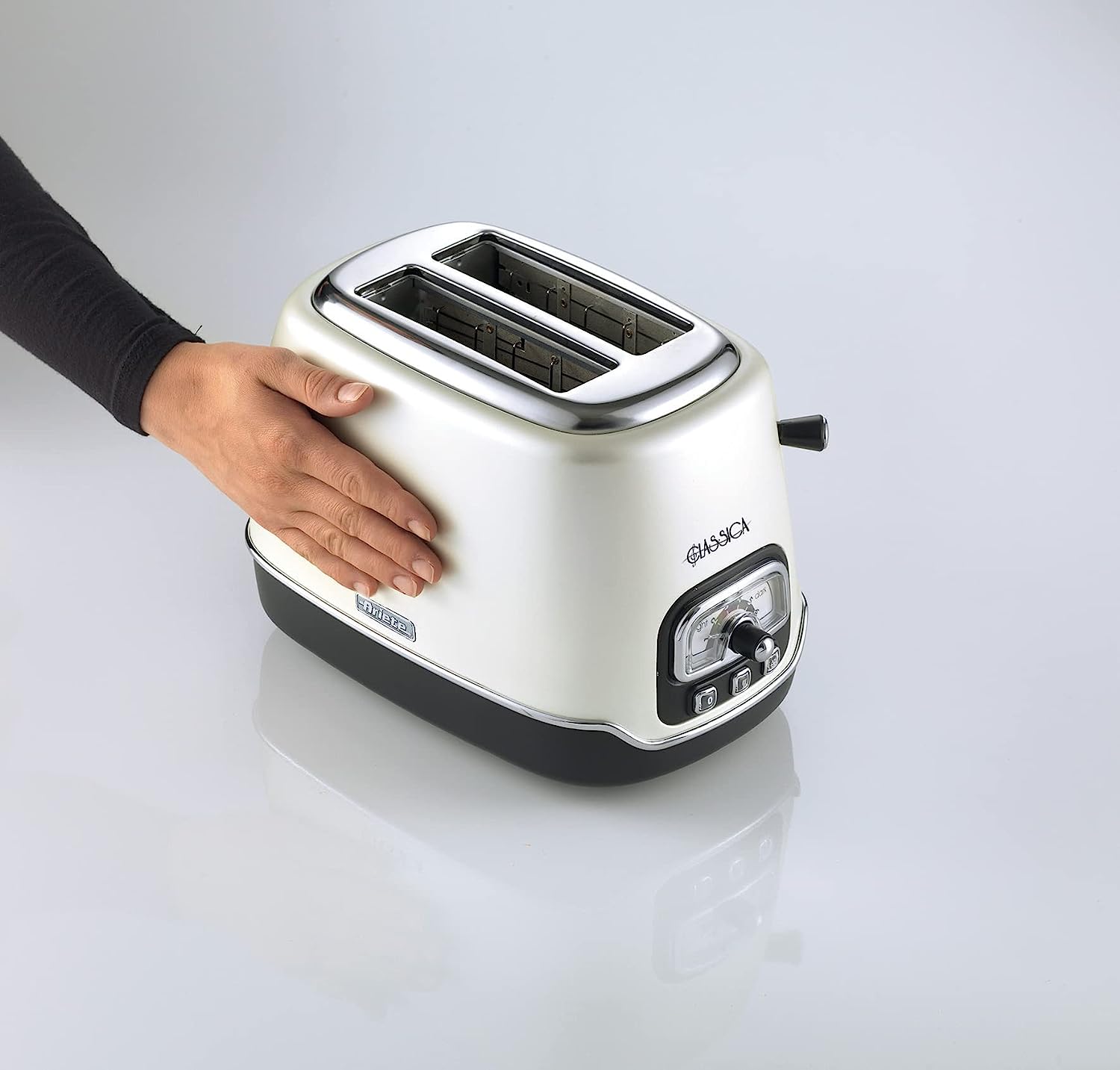 Ariete Tostapane Classica 158/38, Electric Toaster 2 Slices, Without Tongs, 815 W, 3 Functions, 6 Browning Levels, white