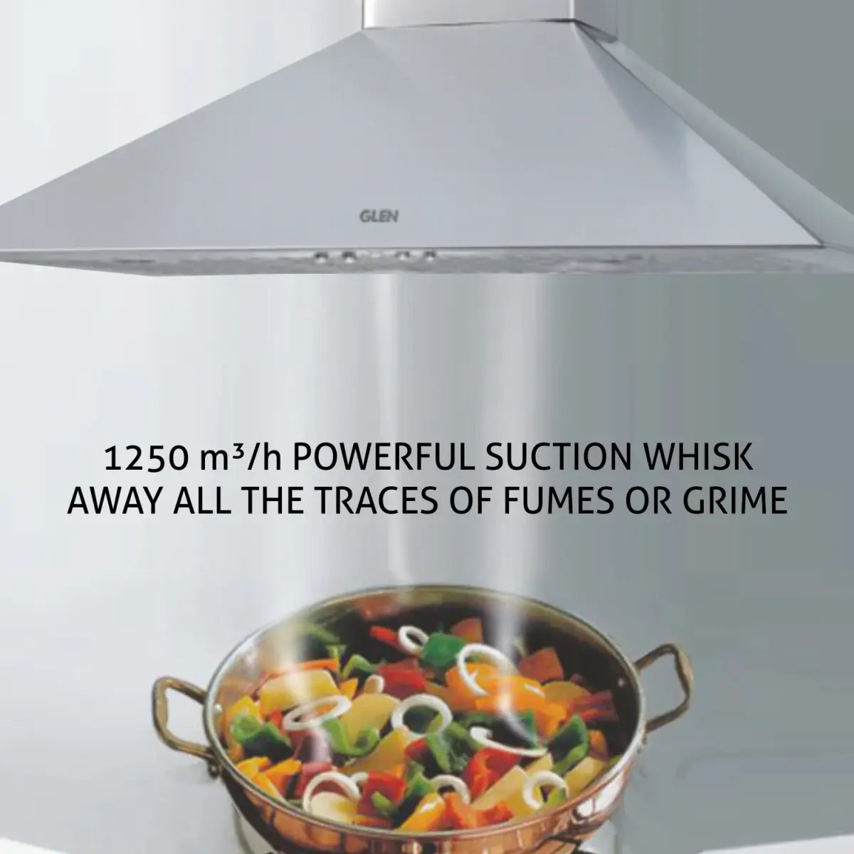 Glen 6055 SS 90 cm 1250 m??/h 90 cm chimney Push Button