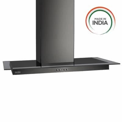 Glen Kitchen Chimney Push Button 6062 Baffle Filter 1000 m3h 90cm Black