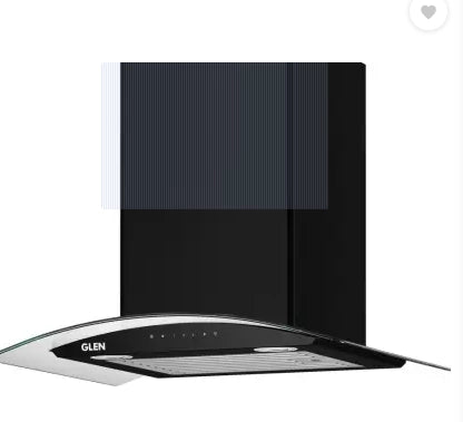 GLEN 90 cm 1200m3/hr Auto-Clean curved glass Kitchen Chimney Touch Controls Baffle Filters (6063 Black)
