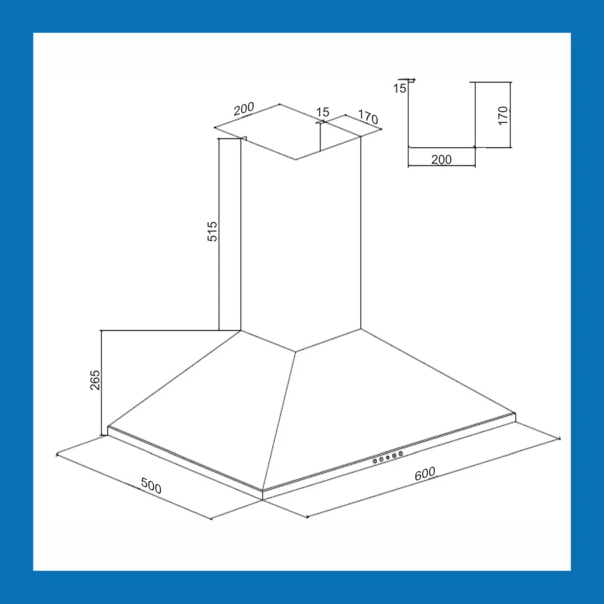 Glen 6064 60 cm 1250 m/h chimney