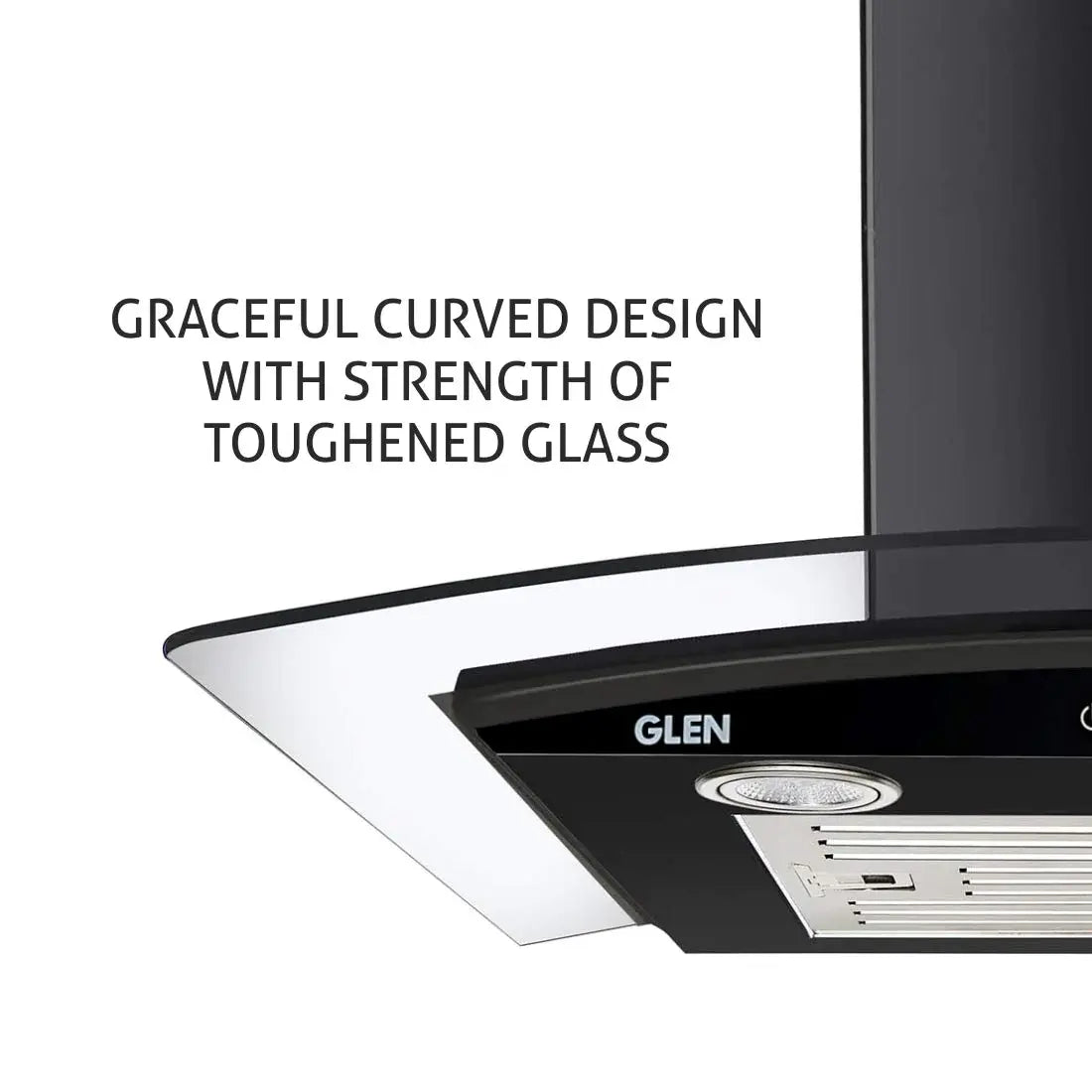 Glen Kitchen Chimney Baffle Filter 60 cm 6071 EX - Black, Touch Control