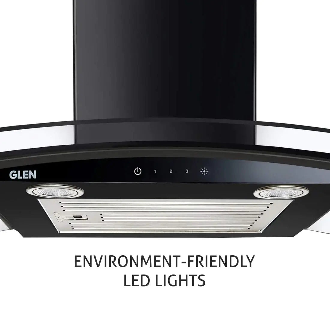 Glen Kitchen Chimney Baffle Filter 60 cm 6071 EX - Black, Touch Control