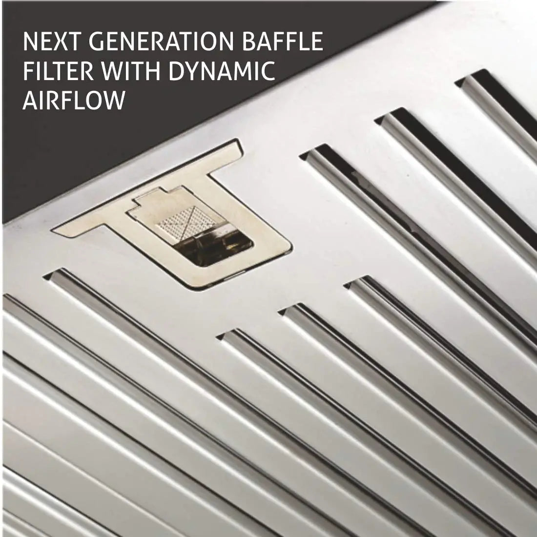 Glen Kitchen Chimney Baffle Filter 60 cm 6071 EX - Black, Touch Control