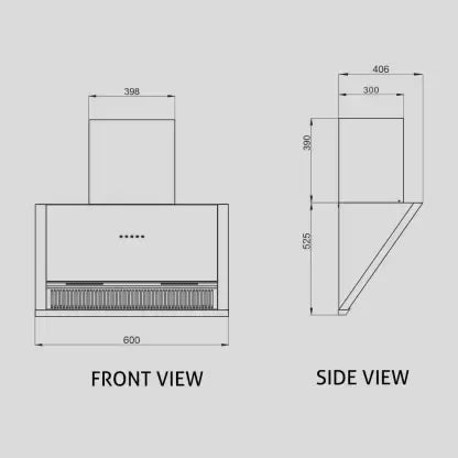 Glen 6072 AC Auto Clean Filter less Chimney with Touch Control 1400 m3/h - 60 cm