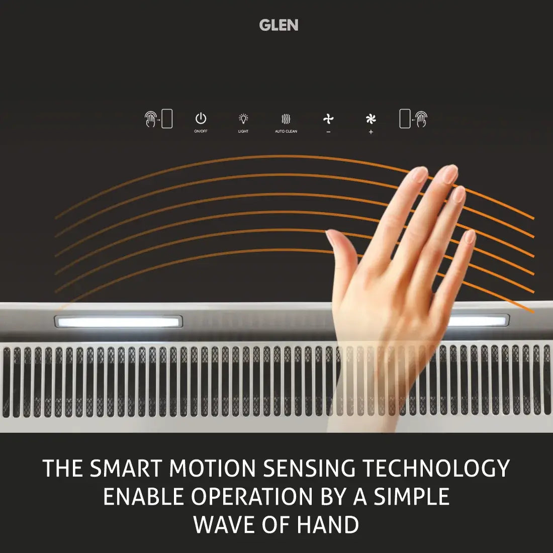 Glen 6072 AC Auto Clean Filter less Chimney with Touch Control 1400 m3/h - 60 cm