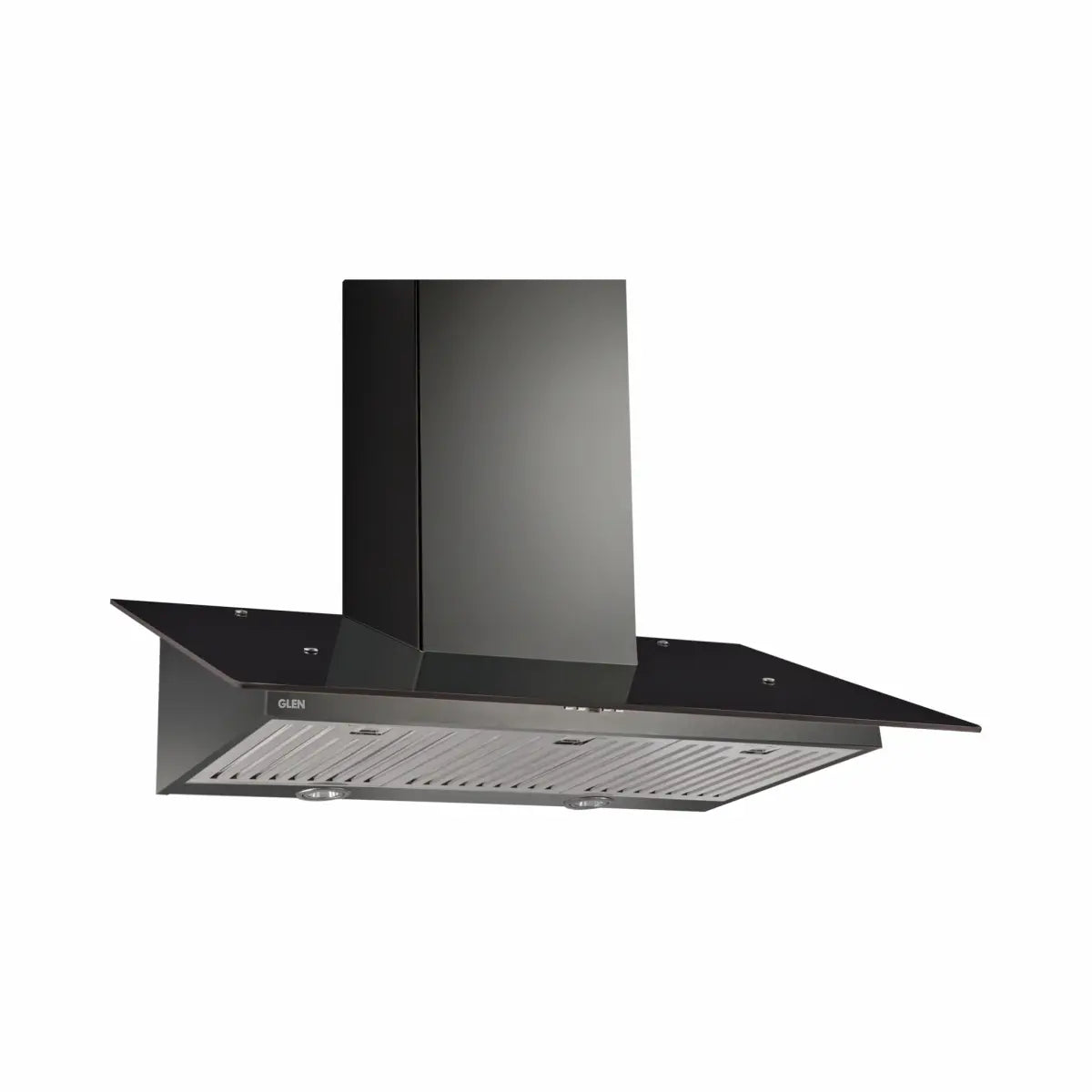 Glen Designer Chimney 6077 1250m/h Baffle Filters Black - 90 cm