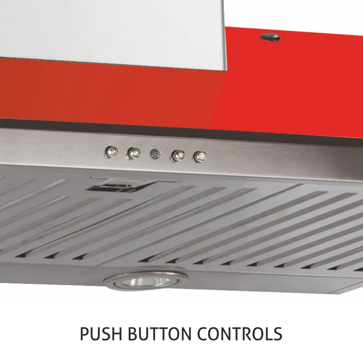 Glen Designer Push Button Ductless Chimney 6077 Red 1000 m3/h - 60 cm