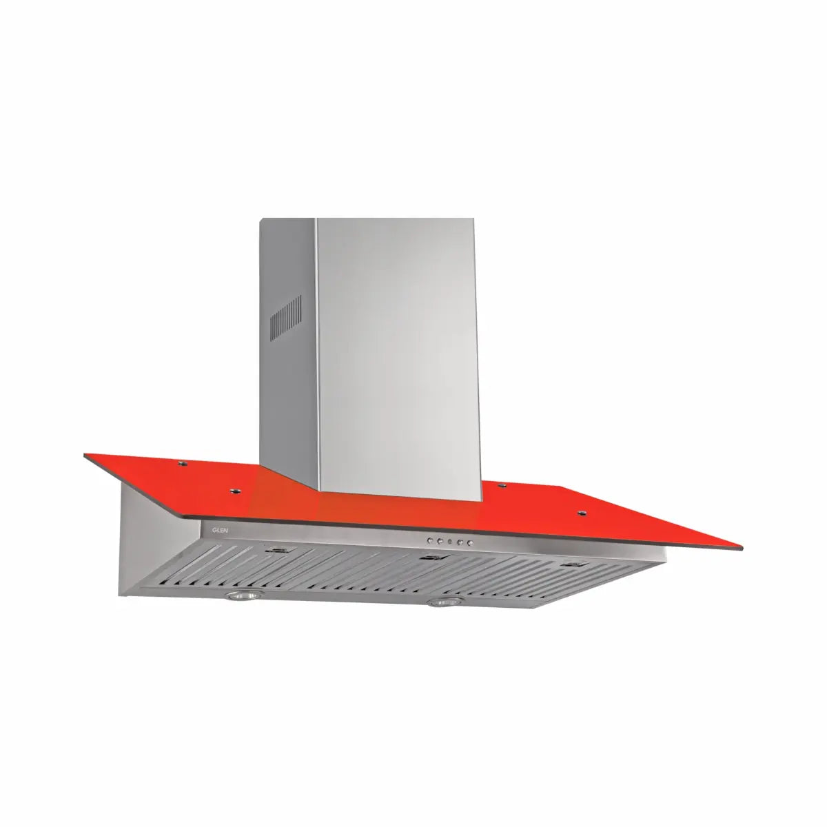 Glen Designer Kitchen Chimney 6077 Red Glass Baffle filters 90cm 1000 m3/h