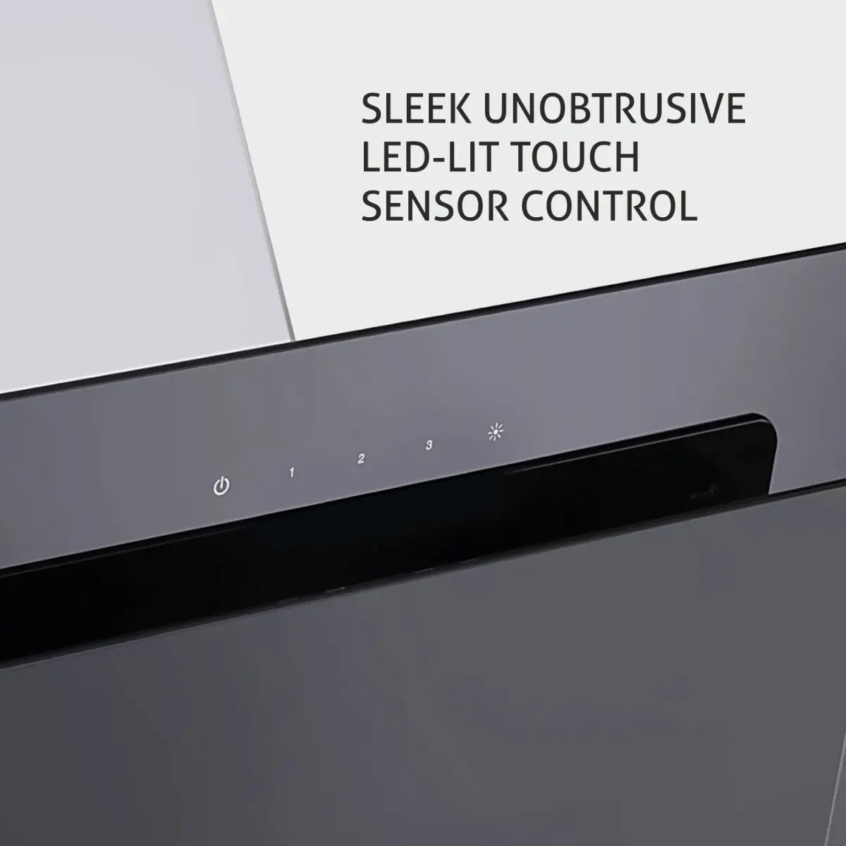 Glen Designer Ductless Black Glass Touch Sensor Chimney 6079 TS 90cm 1250 m3/h - 90 cm