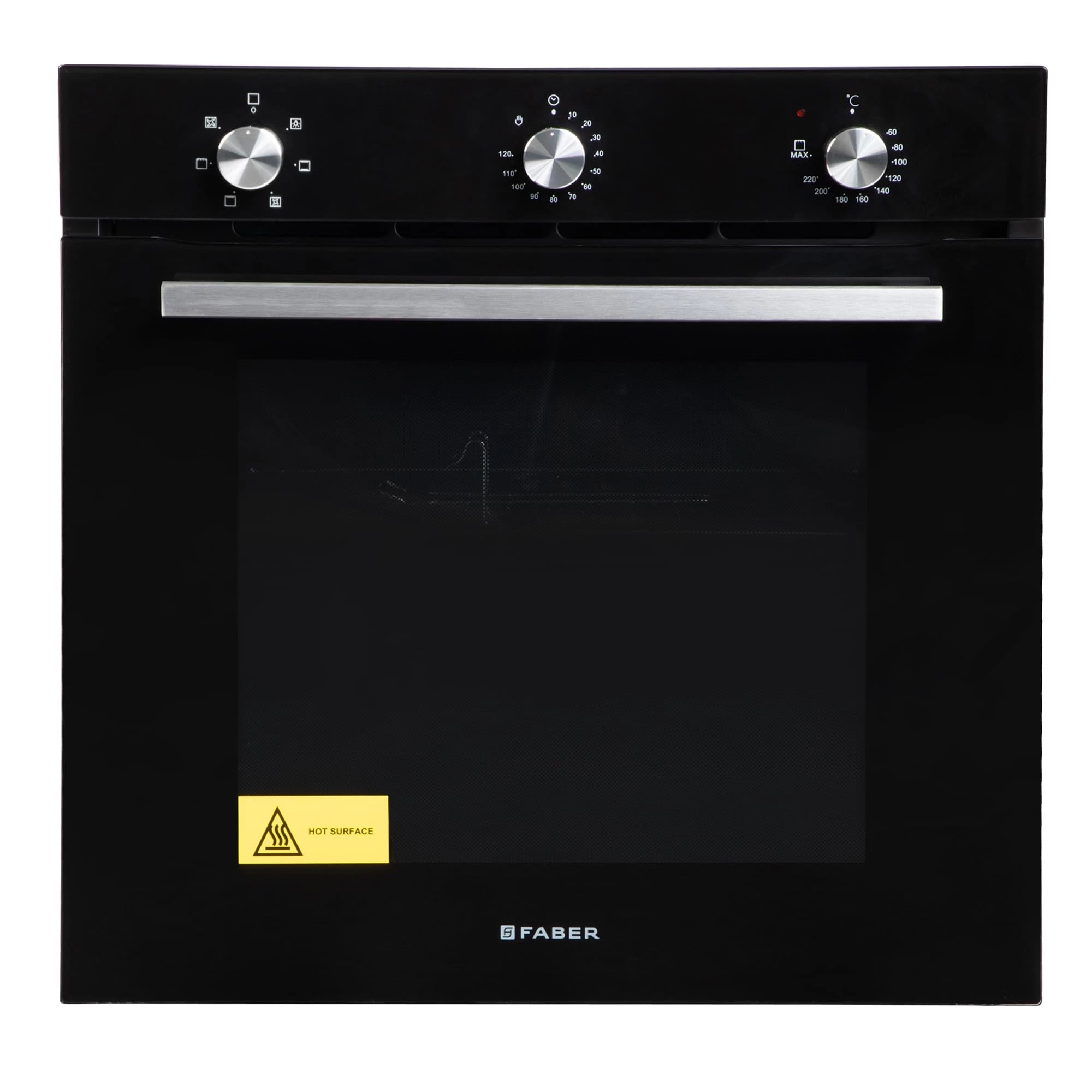 Faber 80L Built-In Oven || Push/Pull Knob, Digital Display || 6F, Rotisserie, Grill Rack, Universal Pan || FBIO 80L 6F BK, 1 Yr Warranty
