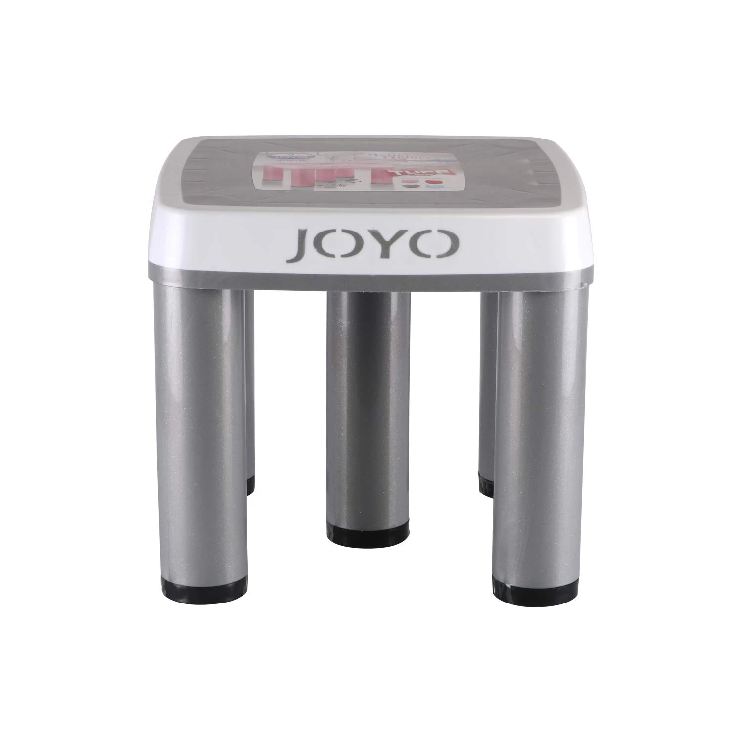 Joyo Plastic Stool (Big) - Grey, 5 Legs, Strong, Tuff, Square