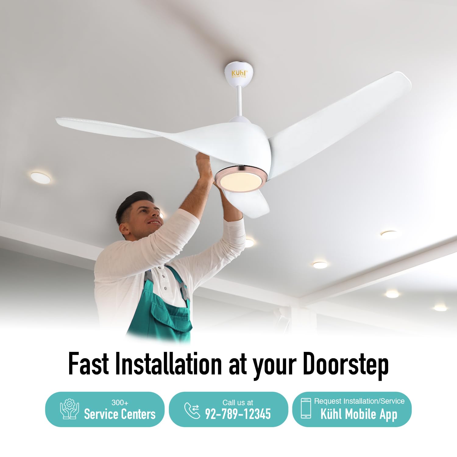 KUHL Twist L3 1320 mm 65% Power Saving BLDC Ceiling Fan | BEE 5 Star Rated & ISI Marked | High Air Flow | 5 Year Warranty on Motor By Brand | Free Installation | White