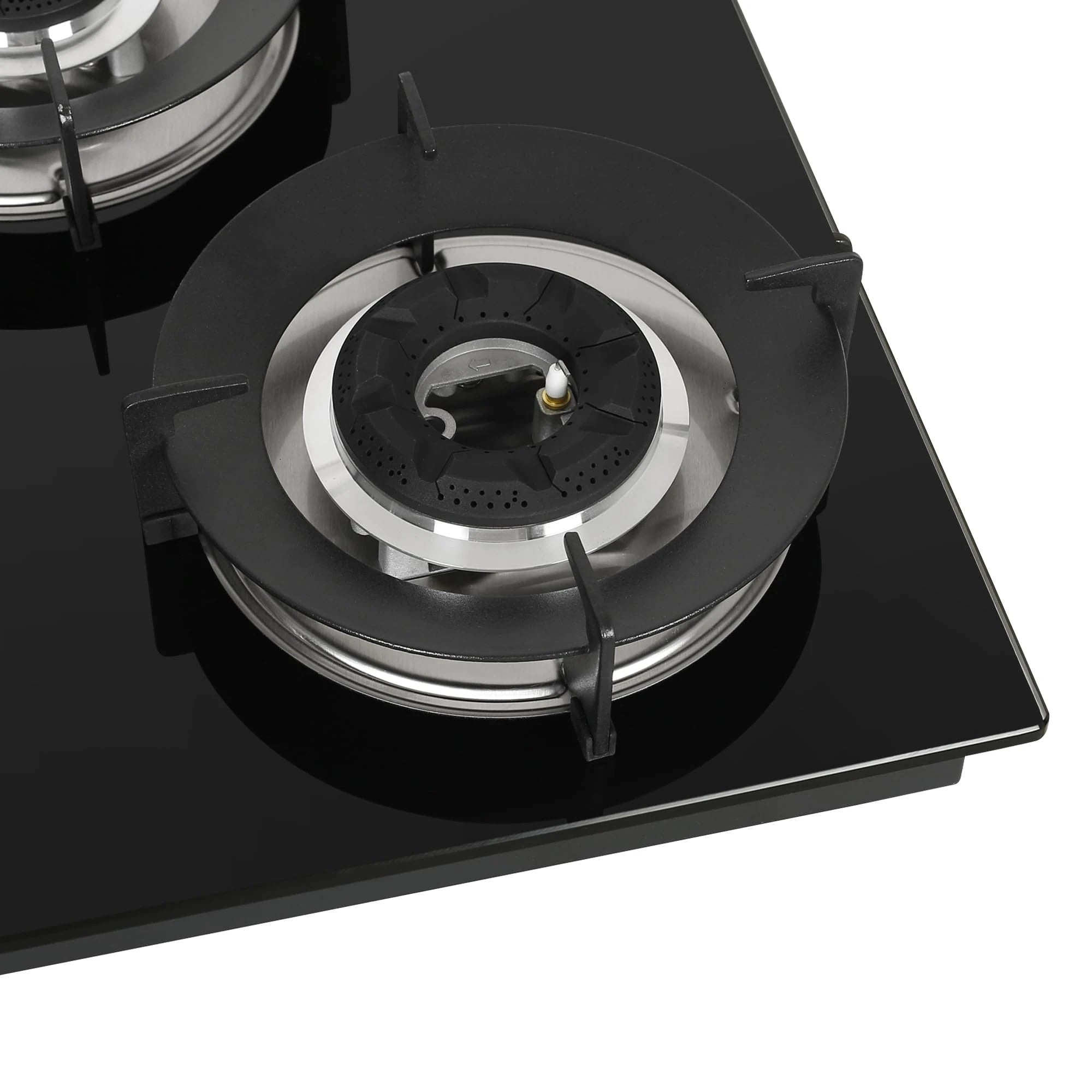 Faber HOB SUPERIA HT904 BR AI 4 Burner | Auto-Ignition | Spillage Proof | Concealed Chamber | Metal Knobs | Pan Support | Black Glass Finish | 5 Yr Burner & Glass Warranty | 1 Yr Comprehensive