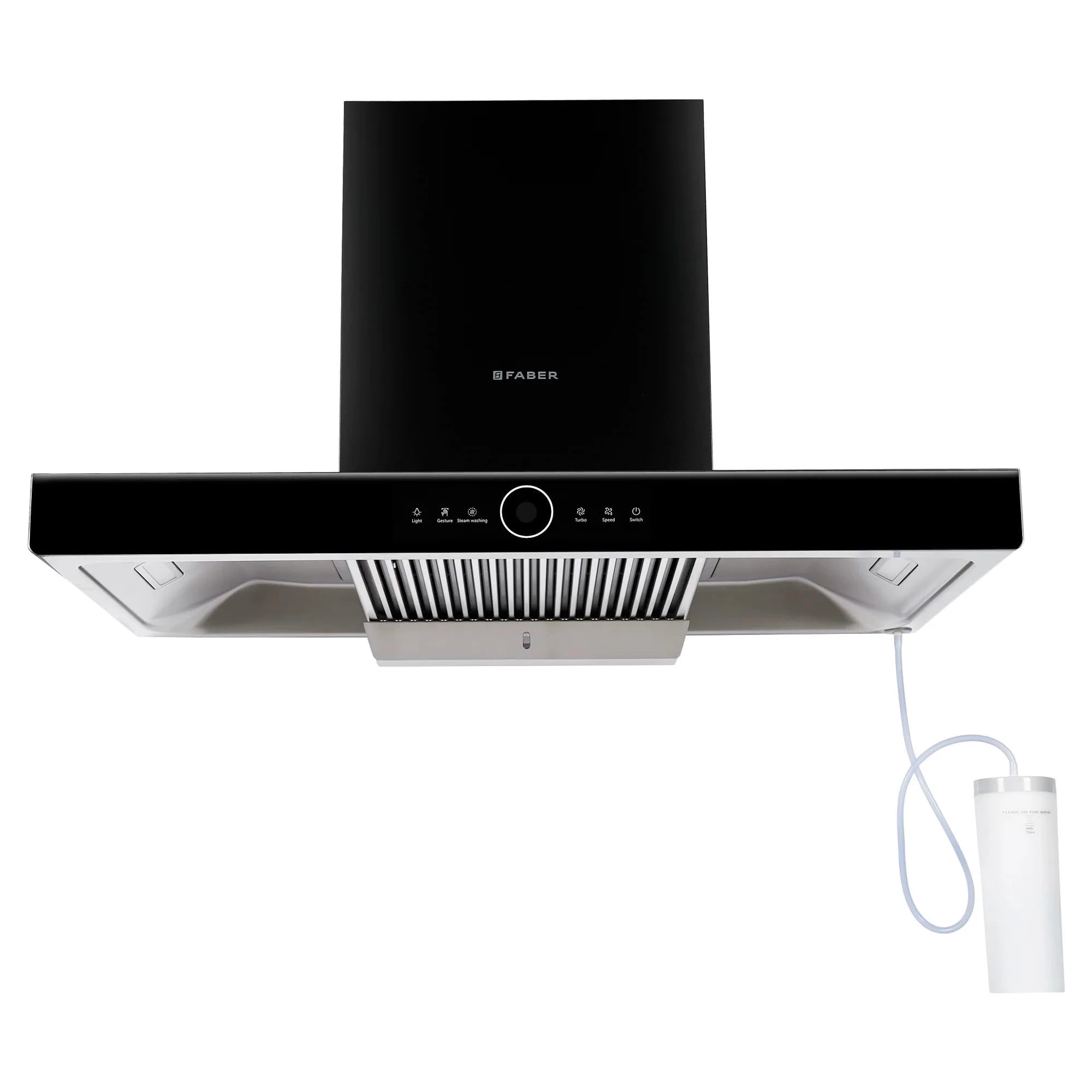 Faber 90cm 1500 m³/hr ThunderBolt Chimney |Steam Clean Technology |Powerful Turbo Speed |SS Oil Collector |Silent Hood (52dB)|5Yrs Product,12Yrs Motor Warranty by Faber|Hood ThunderBolt FL SW SC BK 90