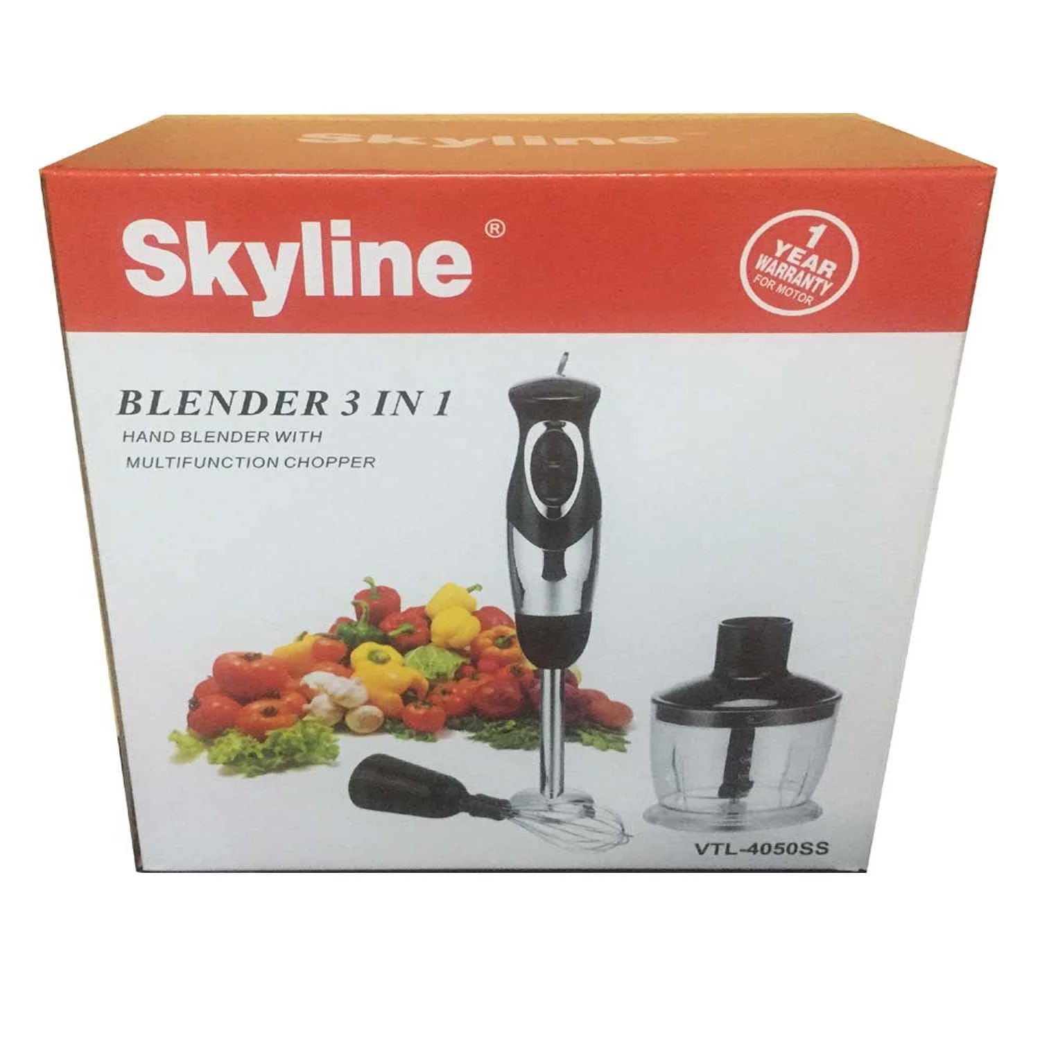 Hand Blender with Chopper (3 in 1) - Skyline (VTL-4050SS)