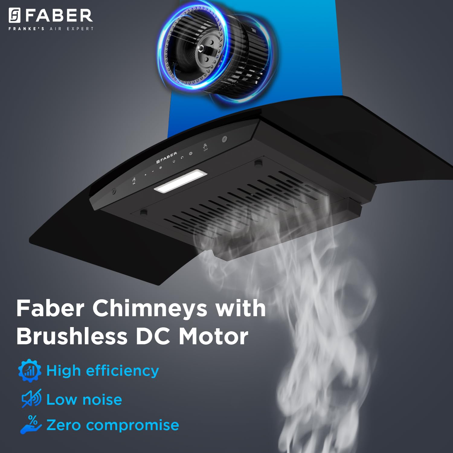 Faber 90cm 1500m3/hr BLDC Autoclean Chimney|Black Matt Filterless|Oil Collector|Touch & Gesture Control|9 Speed Control|LED|12 Yrs Warranty on Motor, 2 Yrs Comprehensive|HOOD IRIS BLDC FL HC BK IN 90