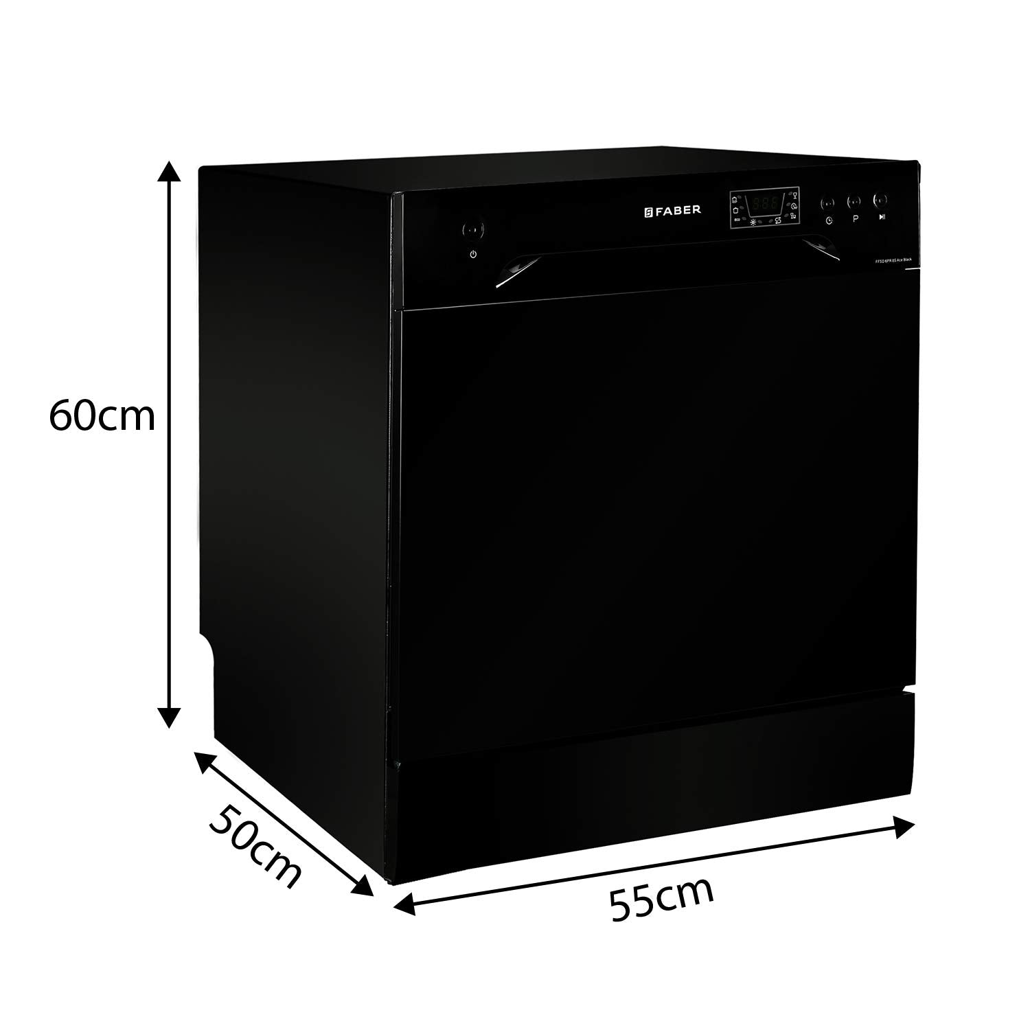 Faber FFSD 6PR 8S Ace Black 8 Place Setting Table Top Dishwasher | Black Finish