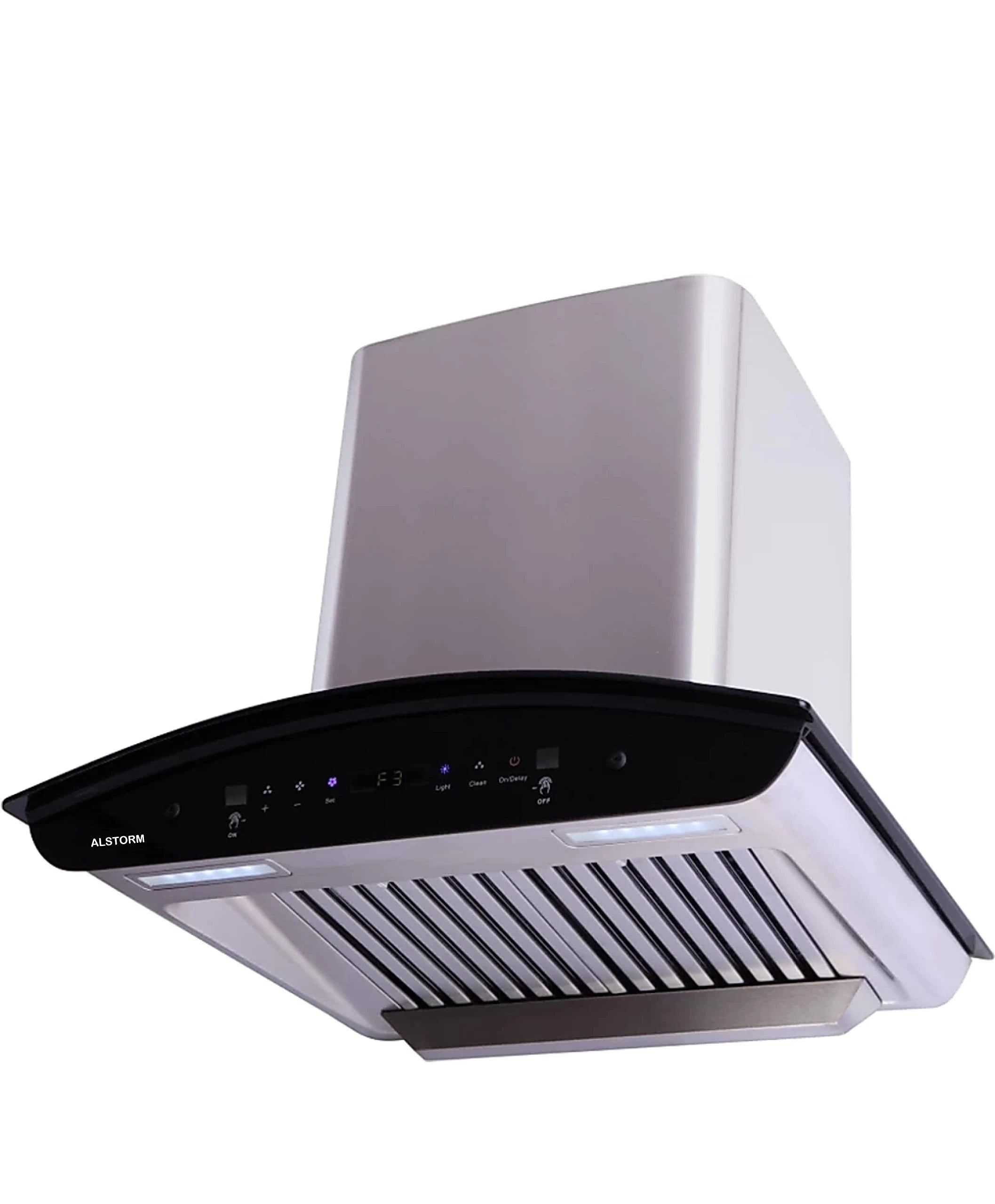 Alstorm Desire Auto Clean Chimney (60cm, 1300m3/hr, Baffle Filters, Motion Sensor, Silver)