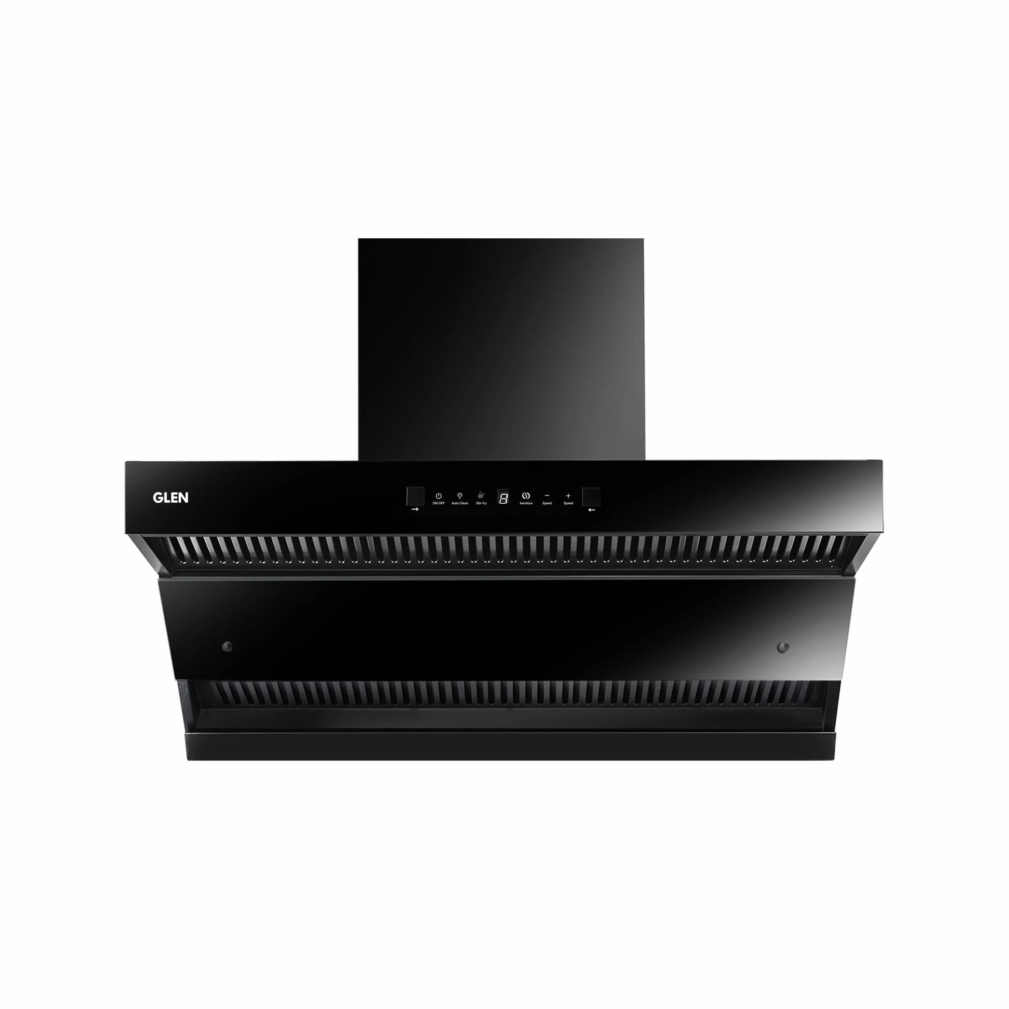 Glen Auto Clean Chimney with Double Draft Suction and Heat Sensor, BLDC Motor 60cm 1600 m3/h - Black (CH 6076 HSR DC AC)
