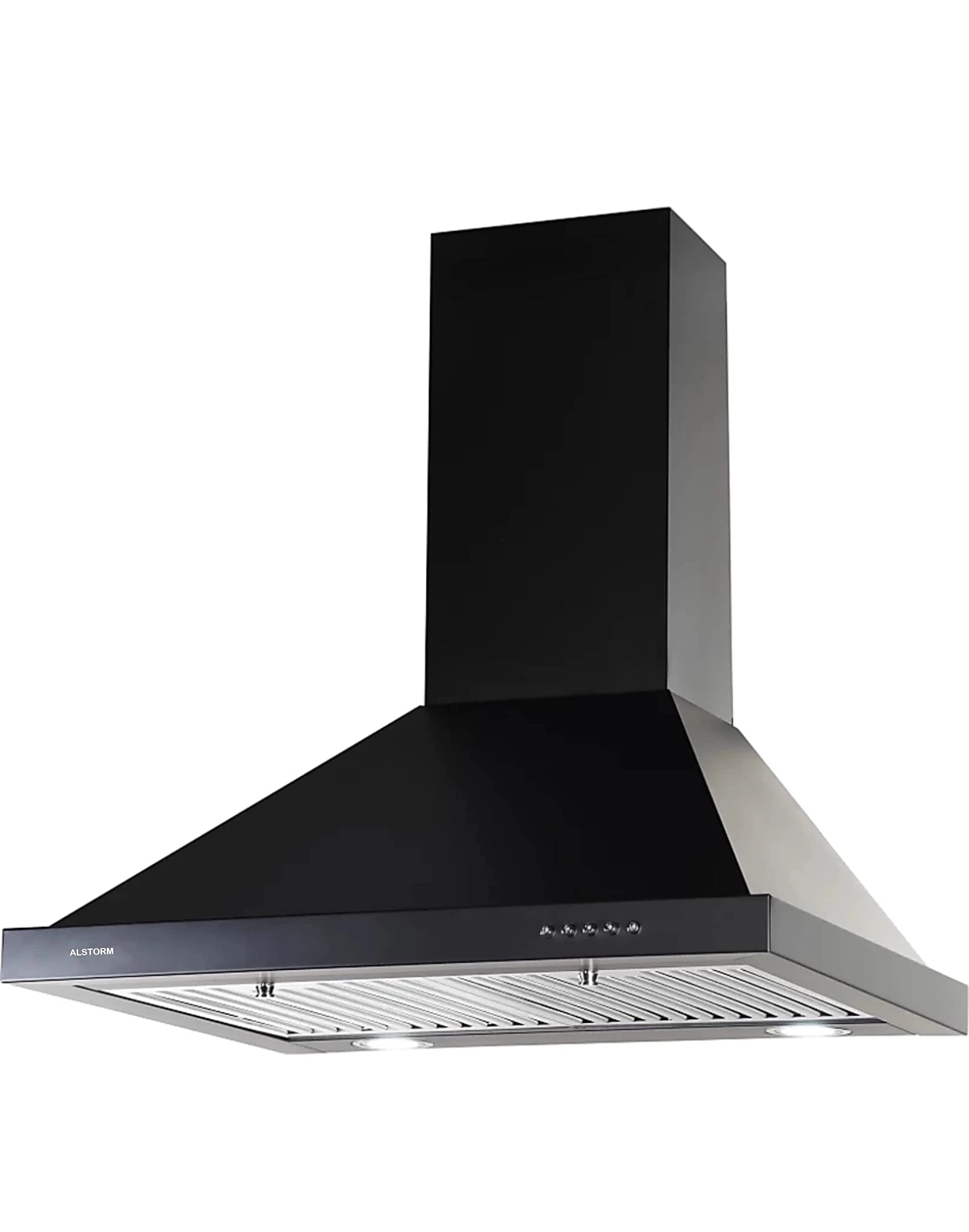 Alstorm Delta BK 60 Pb Chimney, 900 m3/HR, 2 Baffle Filter, Black