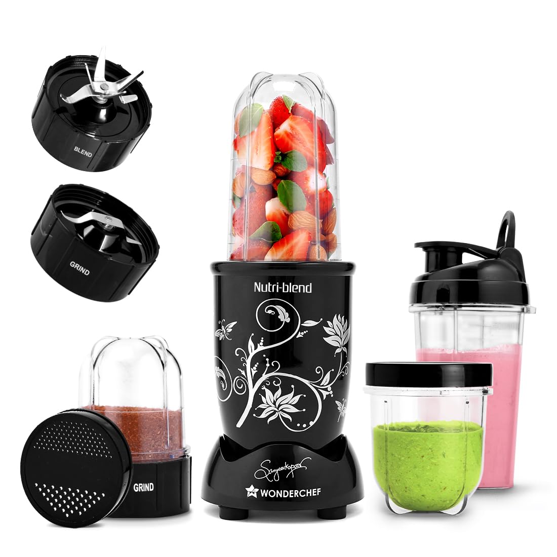 Wonderchef Nutri-Blend 63152284 500W Mixer Grinder with 3 Jars, Champagne