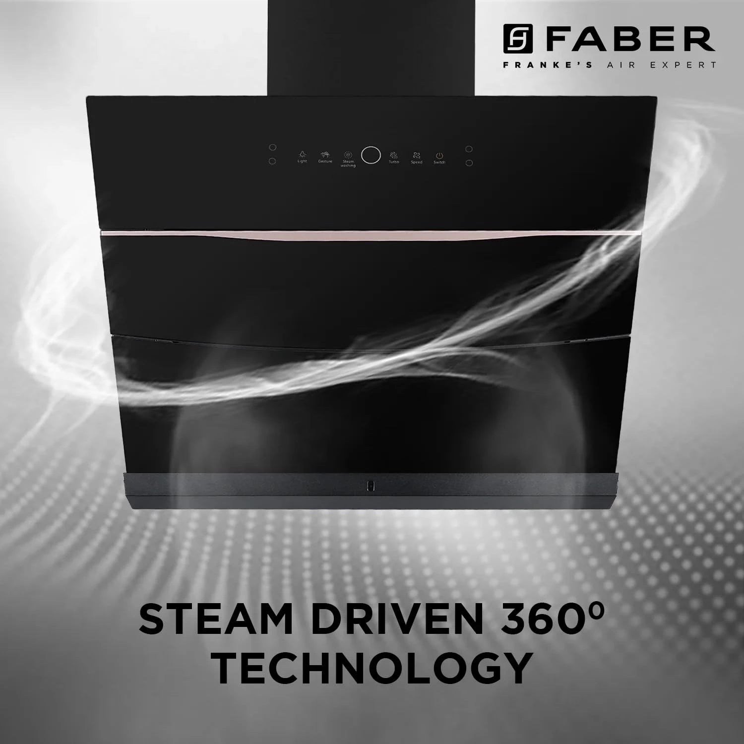 Faber Bolt 60cm 1500 m³/hr | Steam Clean Kitchen Chimney| Powerful Turbo Suction| Low Noise | Filterless| Touch & Gesture Control |5Yrs Product, 12Yrs Motor Warranty by Faber| HOOD BOLT FL SW SC BK 60
