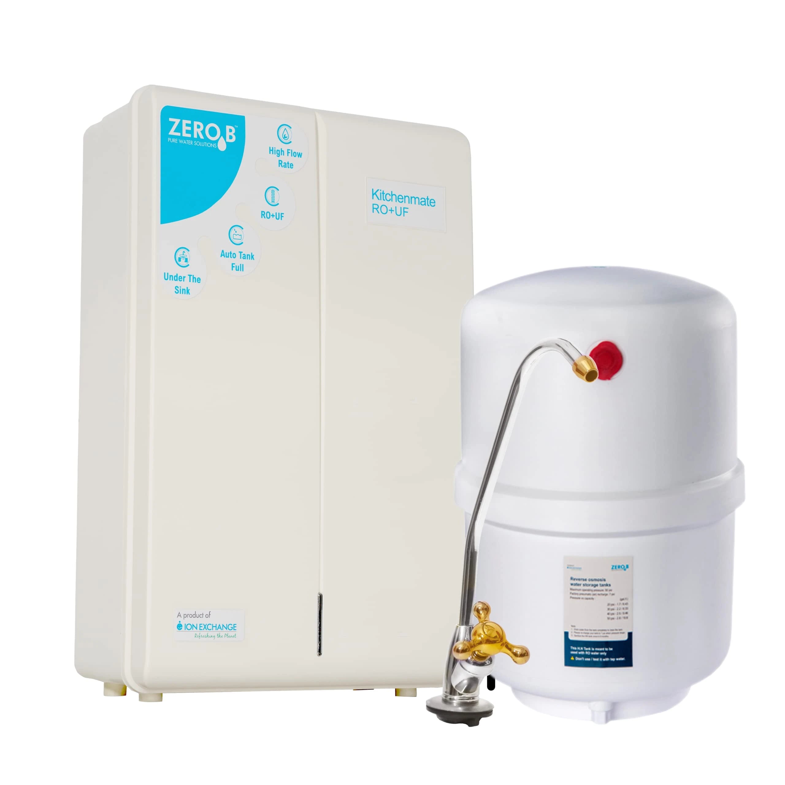 Zero B New Kitchenmate RO+UF Under The Sink Water Purifier with 7 Stage Purification