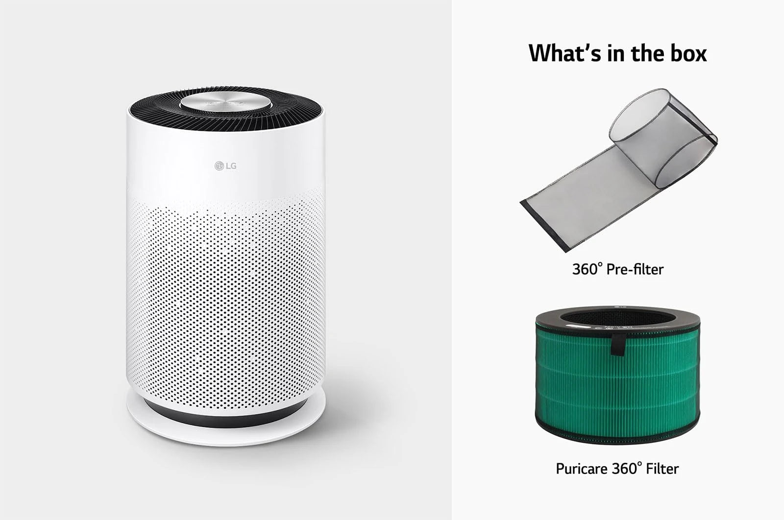LG PuriCare 360˚ Air Purifier Hit, Multi-filtration System, Compact in Size, PM 1.0 Sensor & Indicator, Wi-Fi Enabled, H13 Filter (AS60GHWG0, White)