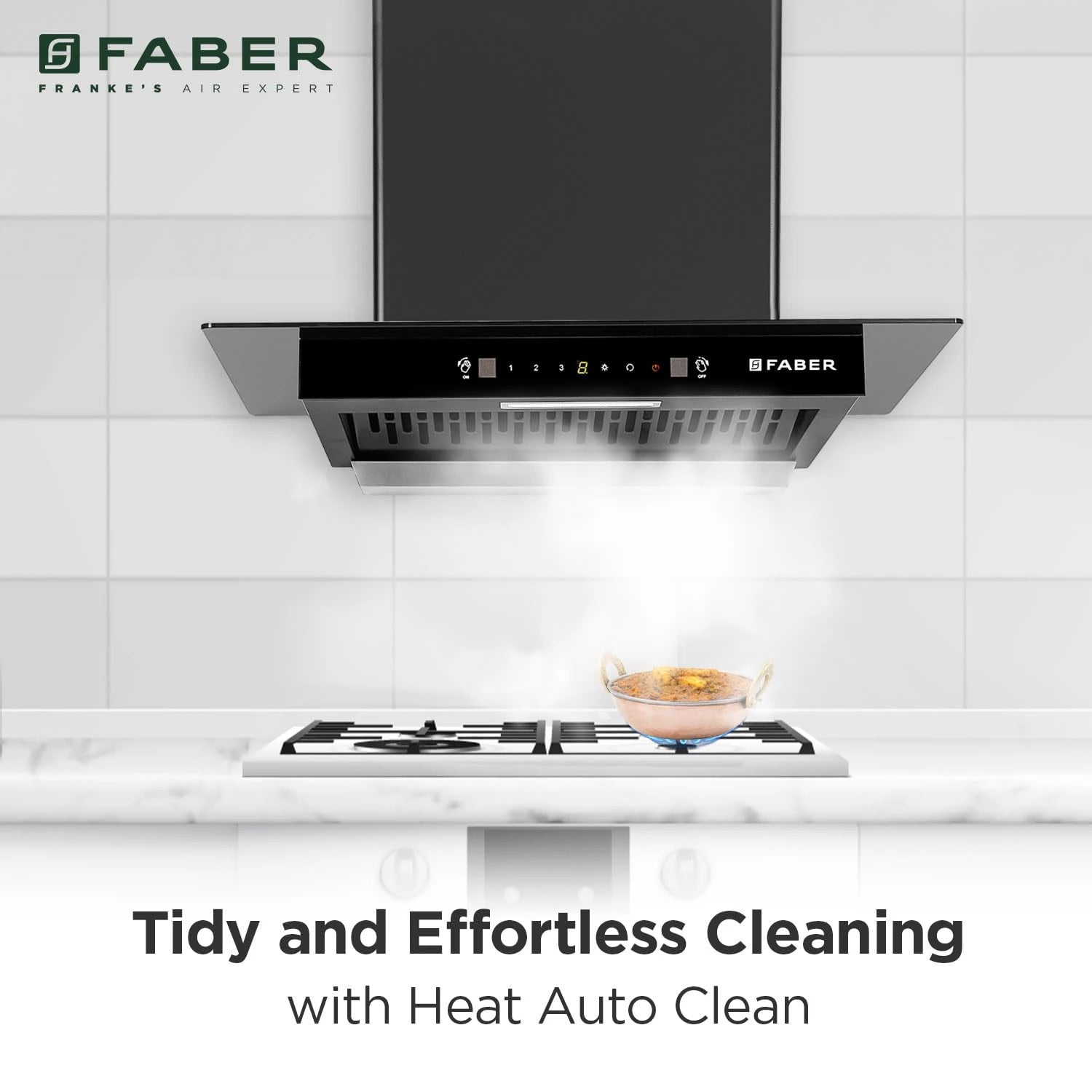 Faber Ignis 60cm 1500m³/hr Autoclean T-Shape Kitchen Chimney | Touch&Gesture Control | Filterless | BuiltIn Oil Collector | 12Yr Motor,2Yr Comprehensive Warranty by Faber|Hood IGNIS IN XL HCSC FL BK60