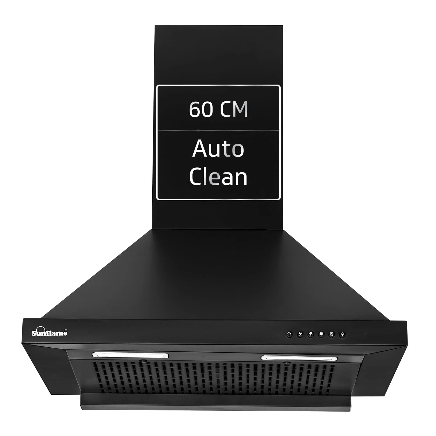 Sunflame Maleo 60 FL HAC Chimney for Kitchen - High Suction of 1200 m³/h/Filter-Less Chimney/One-Press Heat Auto-Clean/Energy-Efficient LED Lights/Low Noise/Easy-to-Clean Panel