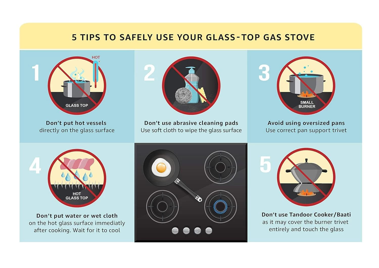Glen Gas Stove 3 Burner | Toughened Glass Top LPG Gas Stoves | High Flame Brass Burners | Manual Ignition | Black (CT3B73 BL BB)