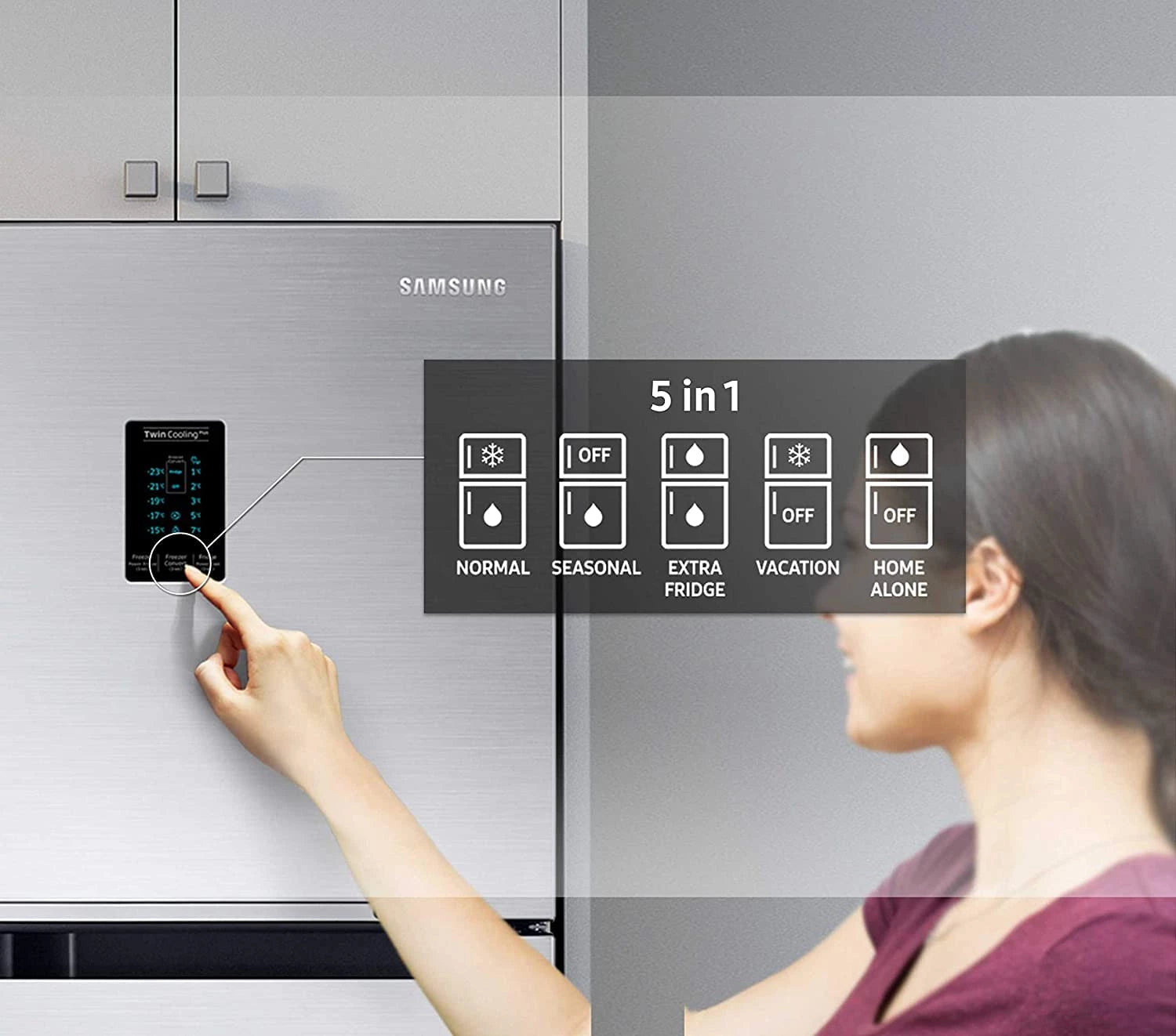 Samsung 314 L 2 Star Inverter Frost Free Double Door Refrigerator Appliance (RT34A4622BX/HL, Luxe black)