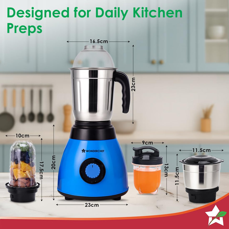 Wonderchef Acura Blender Pro 63154762 500W 4 Jar Mixer Grinder