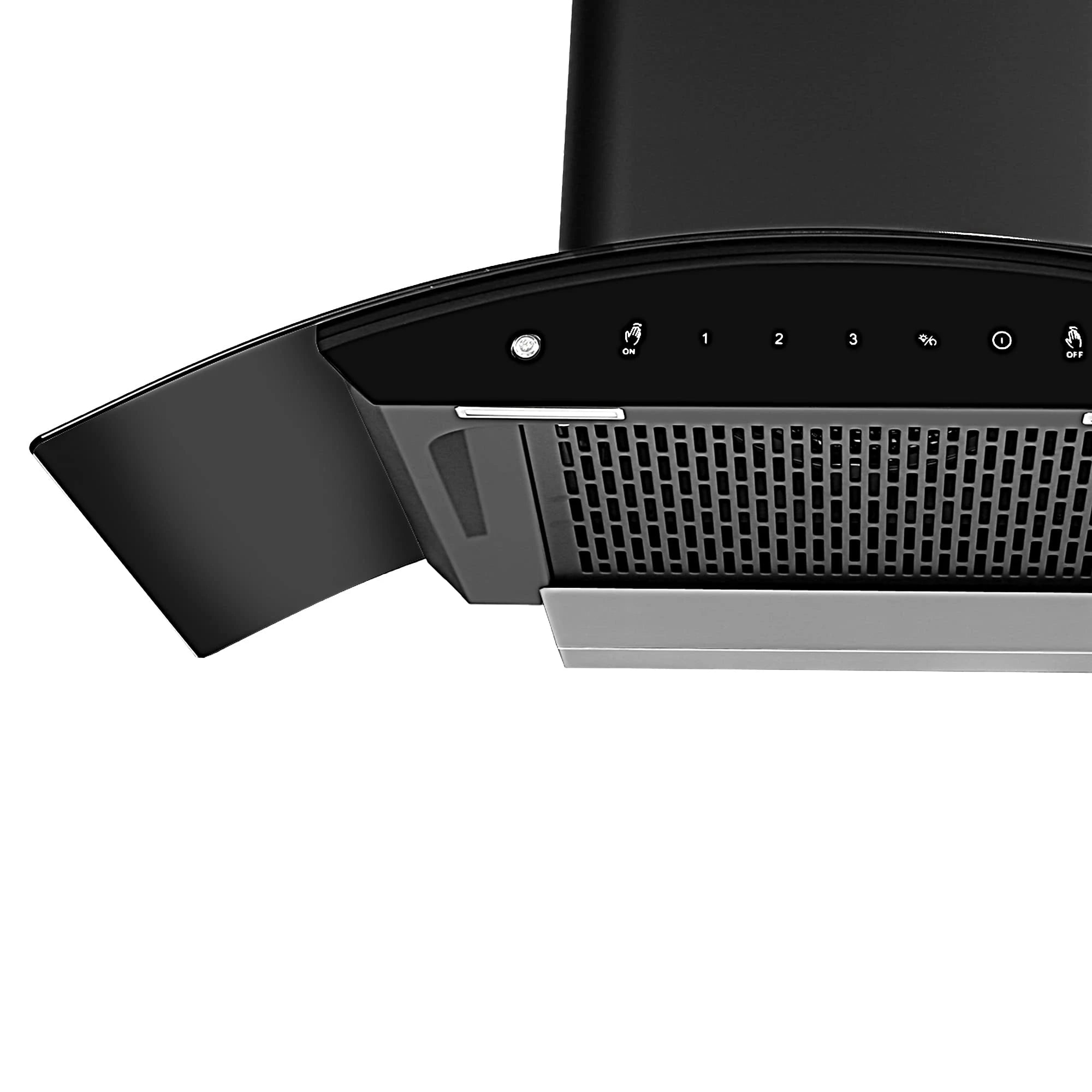 Eurodomo 90 cm 1200 m³/hr Autoclean Filterless chimney with Touch & Motion Sensor Hood Indigo PRO HC SC FL BK 90,Black)