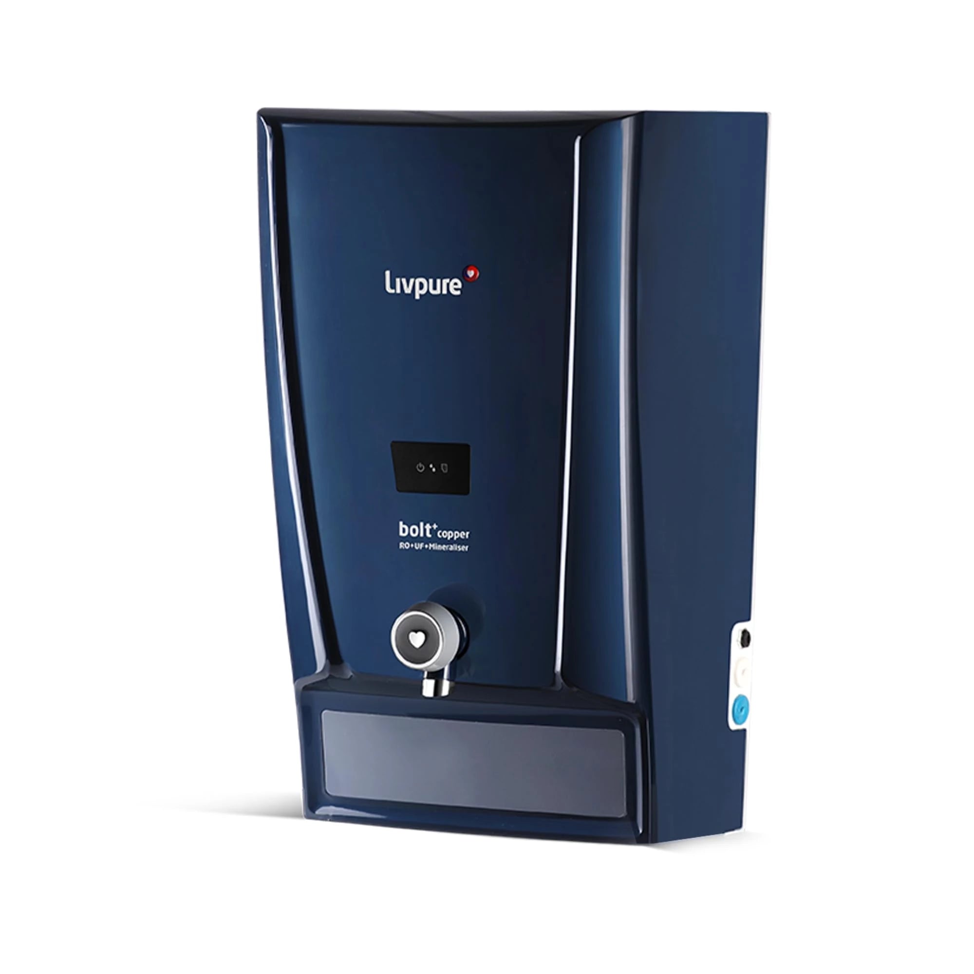 Livpure Bolt+Copper+RO+UF+Mineraliser, 80% Water Savings, 7 L tank, Water Purifier for home (Blue) Suitable for Municipal, Tanker, Borewell water