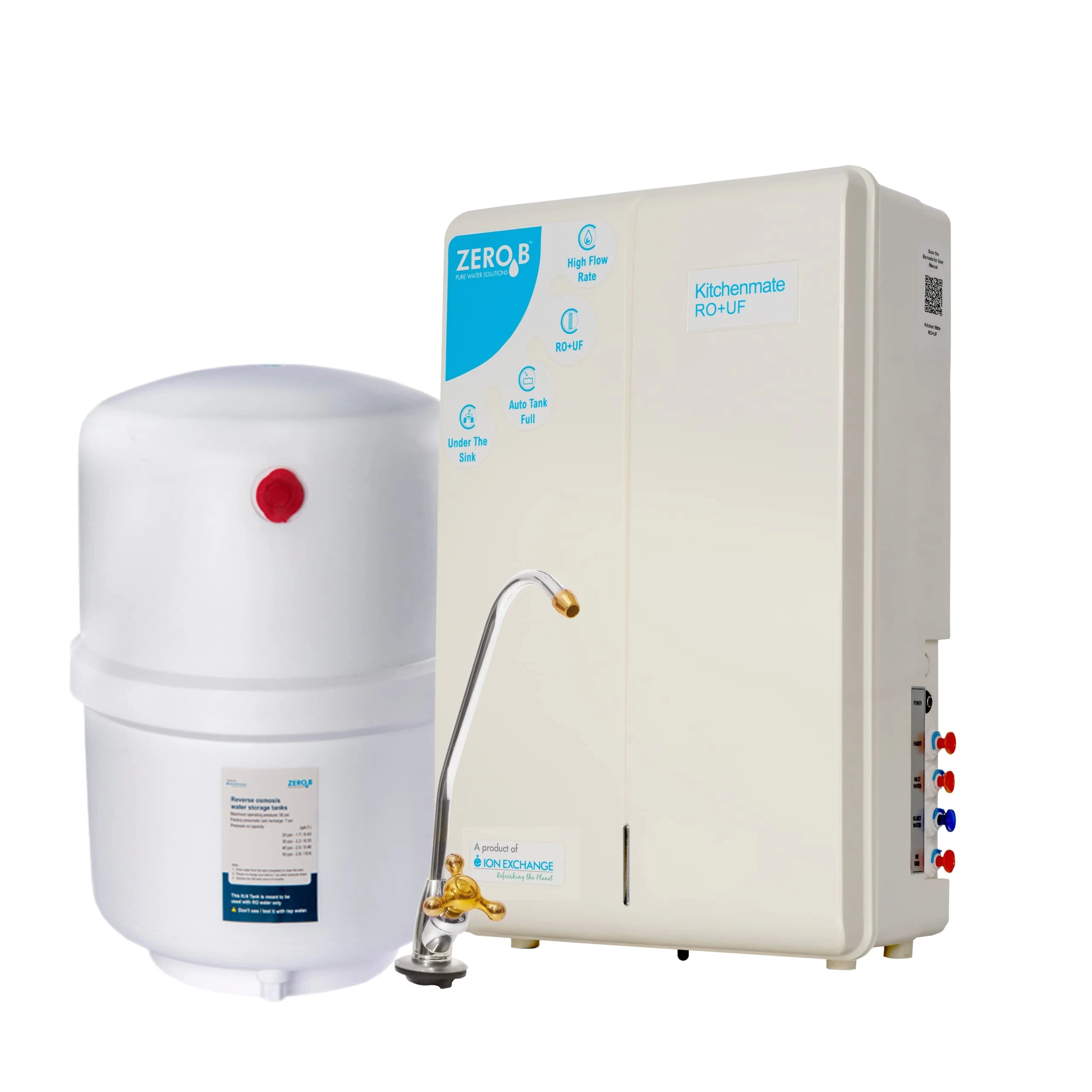 Zero B New Kitchenmate RO+UF Under The Sink Water Purifier with 7 Stage Purification