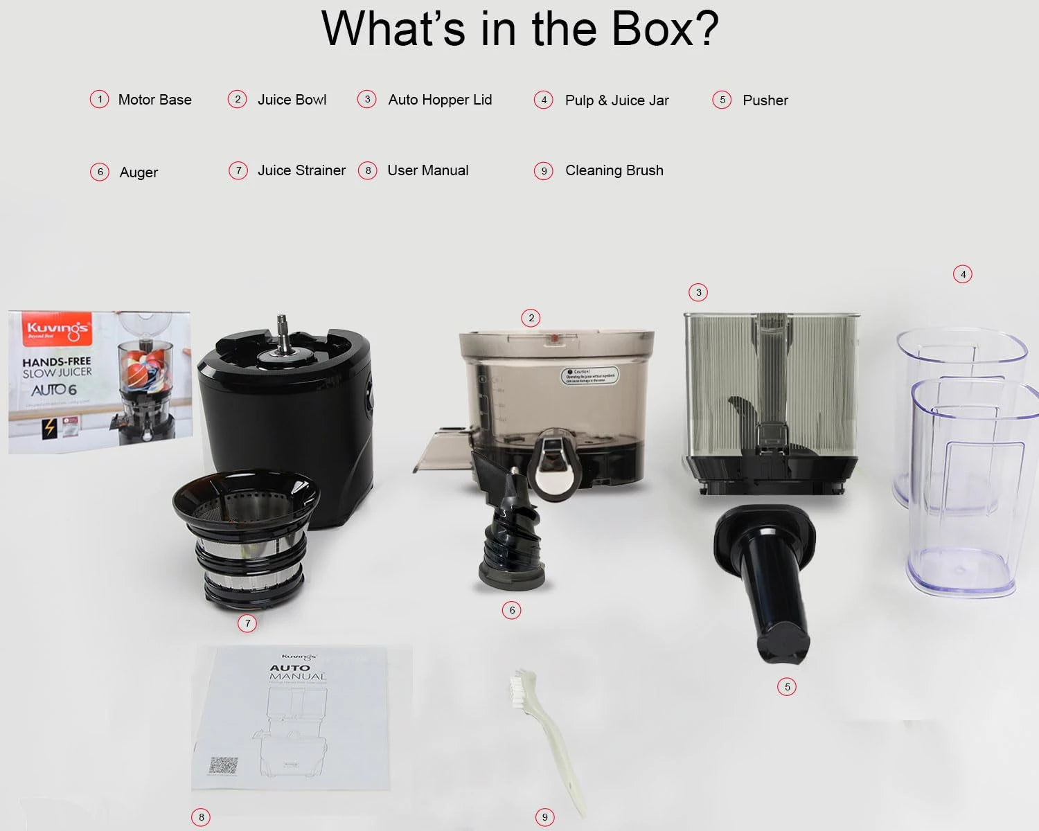 Kuvings AUTO6 Gunmetal Black Hands-Free Cold Press Whole Slow Juicer, Automatic Fruit Cutting Technology, Patented JMCS Technology (10% More Juice), 12Yr Motor Warranty, Best Fruit & Vegetable Juicer