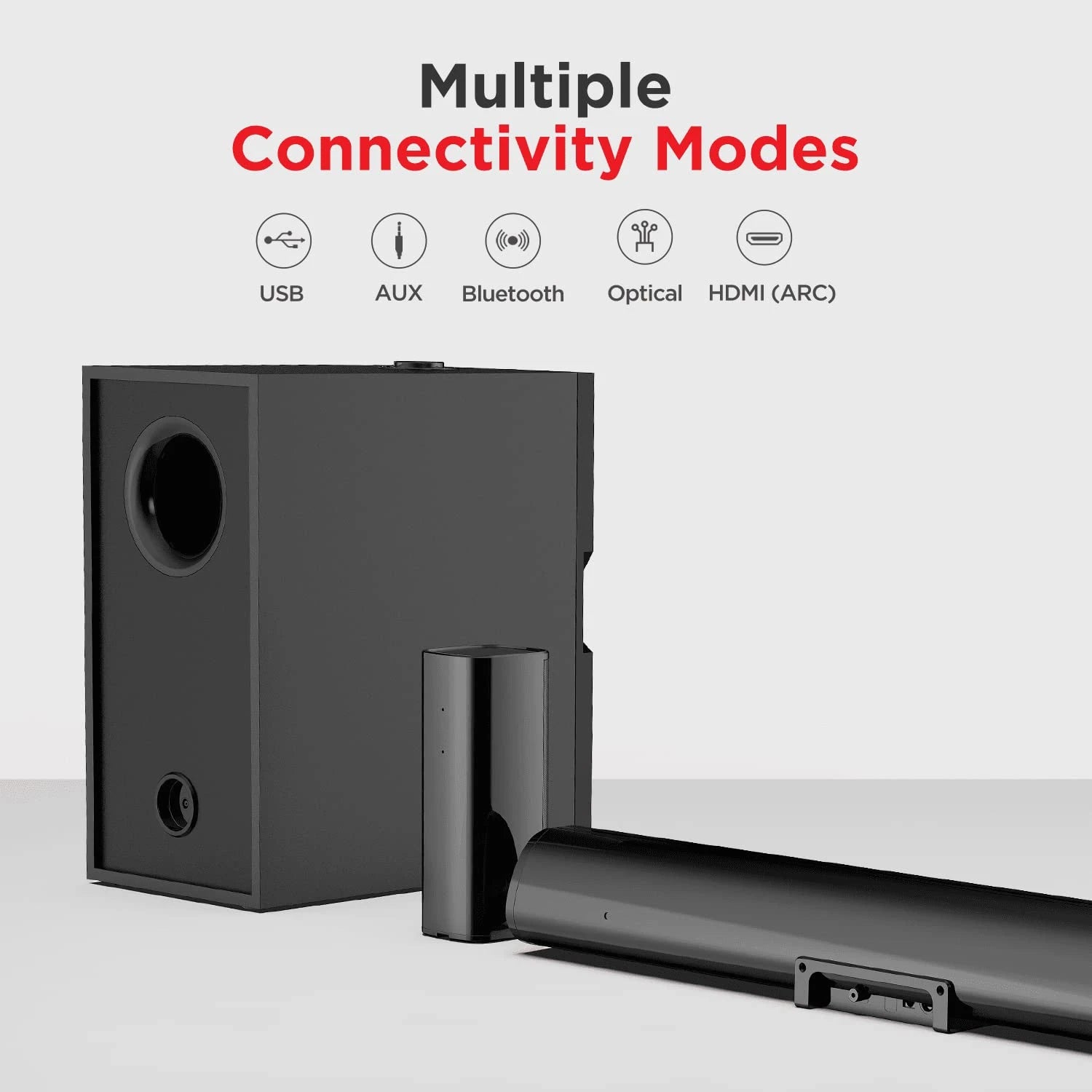 boAt AAVANTE Bar 3150D 260W 5.1 Channel Bluetooth Soundbar with Dolby Audio, Signature Sound,Wired Subwoofer,Multiple Connectivity,Entertainment Modes(Premium Black)