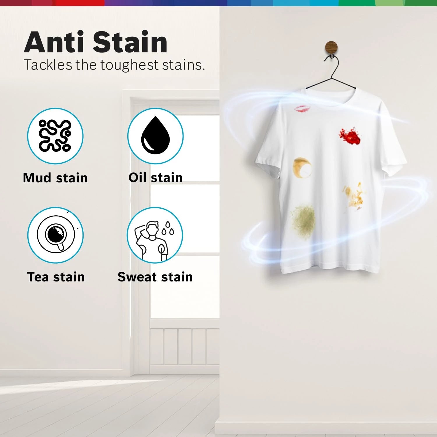 Bosch 8 kg, 5 Star, AI Active Water+, Anti-Tangle, Steam Anti Bacterial, Anti-Wrinkle Fully-Automatic Front Loading Washing Machine (WAJ2826BIN, In-Built Heater, Shiny Silver)