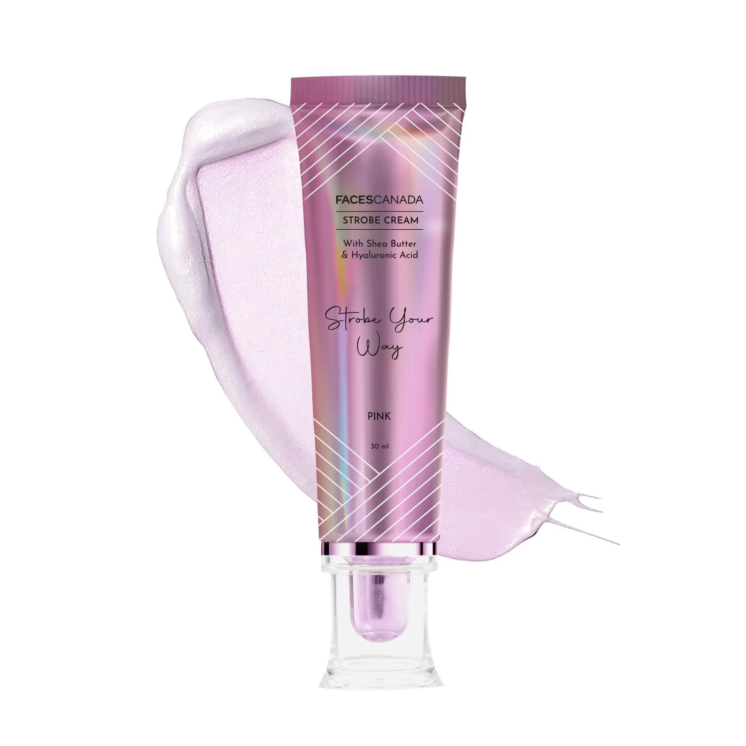 FACES CANADA Strobe Cream - Pink, 30ml | Primer + Highlighter + Moisturizer | Shea Butter & Hyaluronic Acid | Intense Hydration | Flawless Radiant Dewy Skin | Illuminating & Glowing Makeup Base