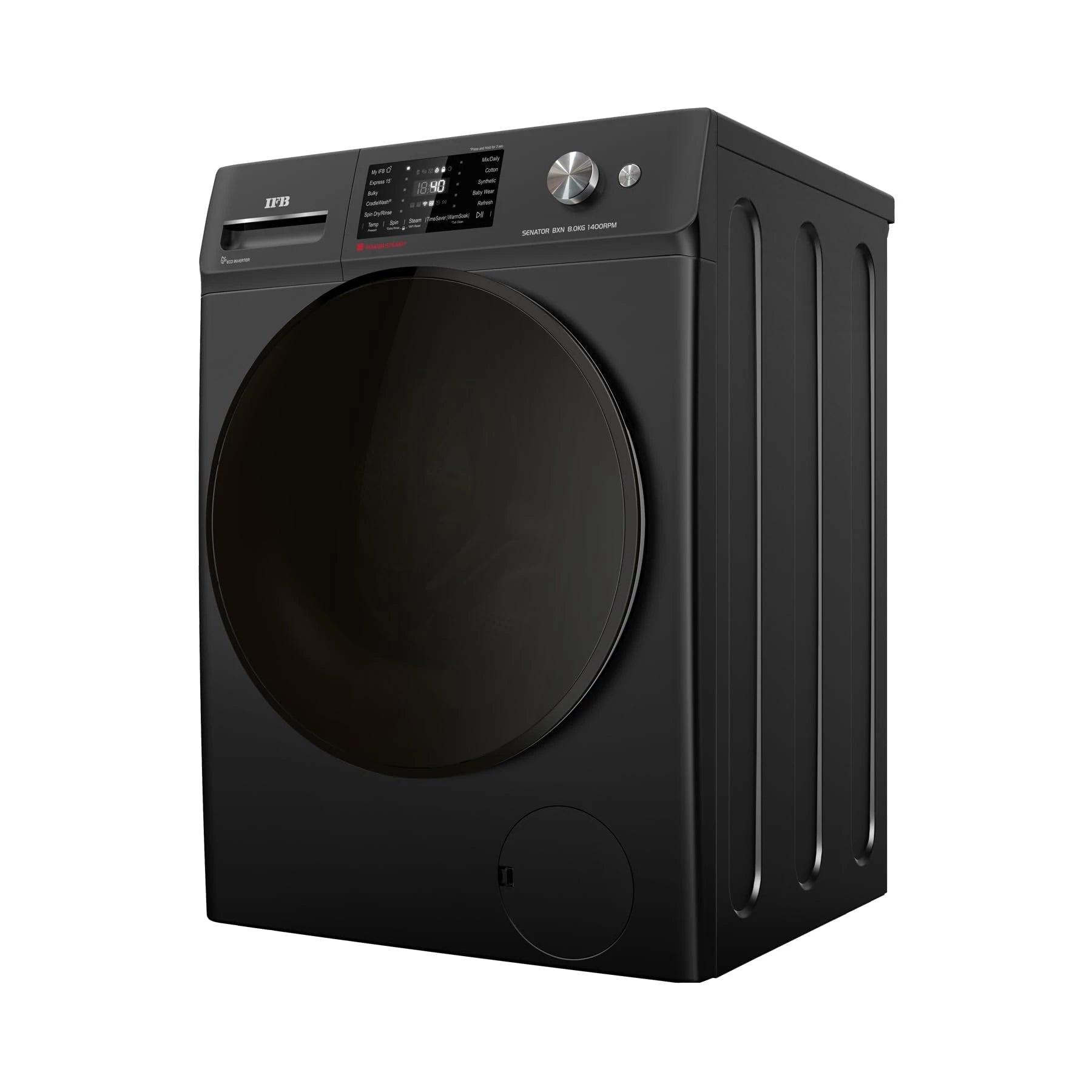 IFB 8 Kg 5 Star Front Load Washing Machine 2X Power Steam (SENATOR BXN 8014K, 1400 RPM, 2024 Model, Black, Touch Control + Knob, In-built Heater, 4 years Comprehensive Warranty)