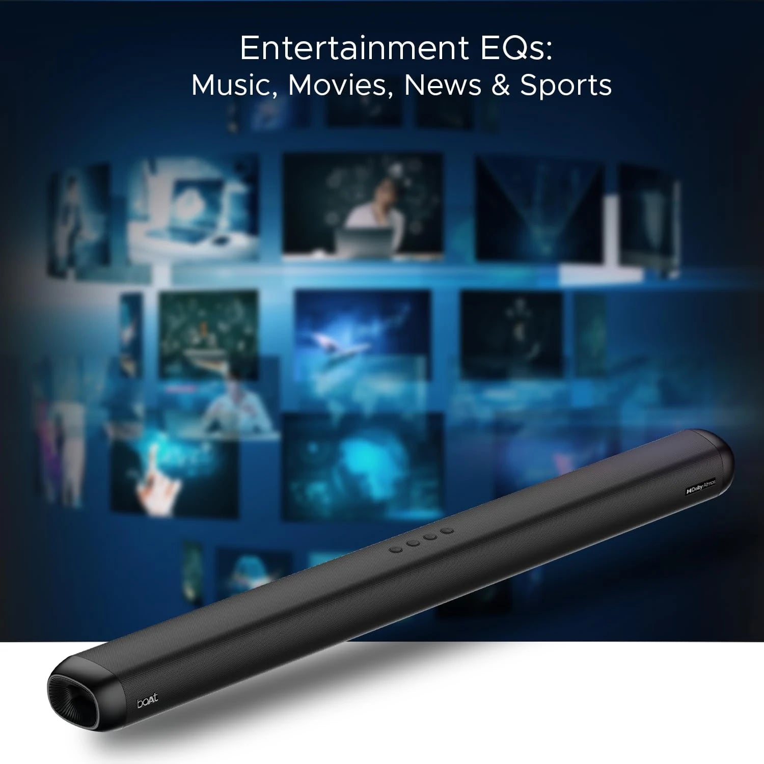 boAt Aavante Bar 5500DA 500W Bluetooth Soundbar w/Dolby Atmos & Cinematic Sound,5.1.2 Channel,8 Drivers for Surround Sound Effect,Multi- Compatibility, Remote Control(Premium Black)
