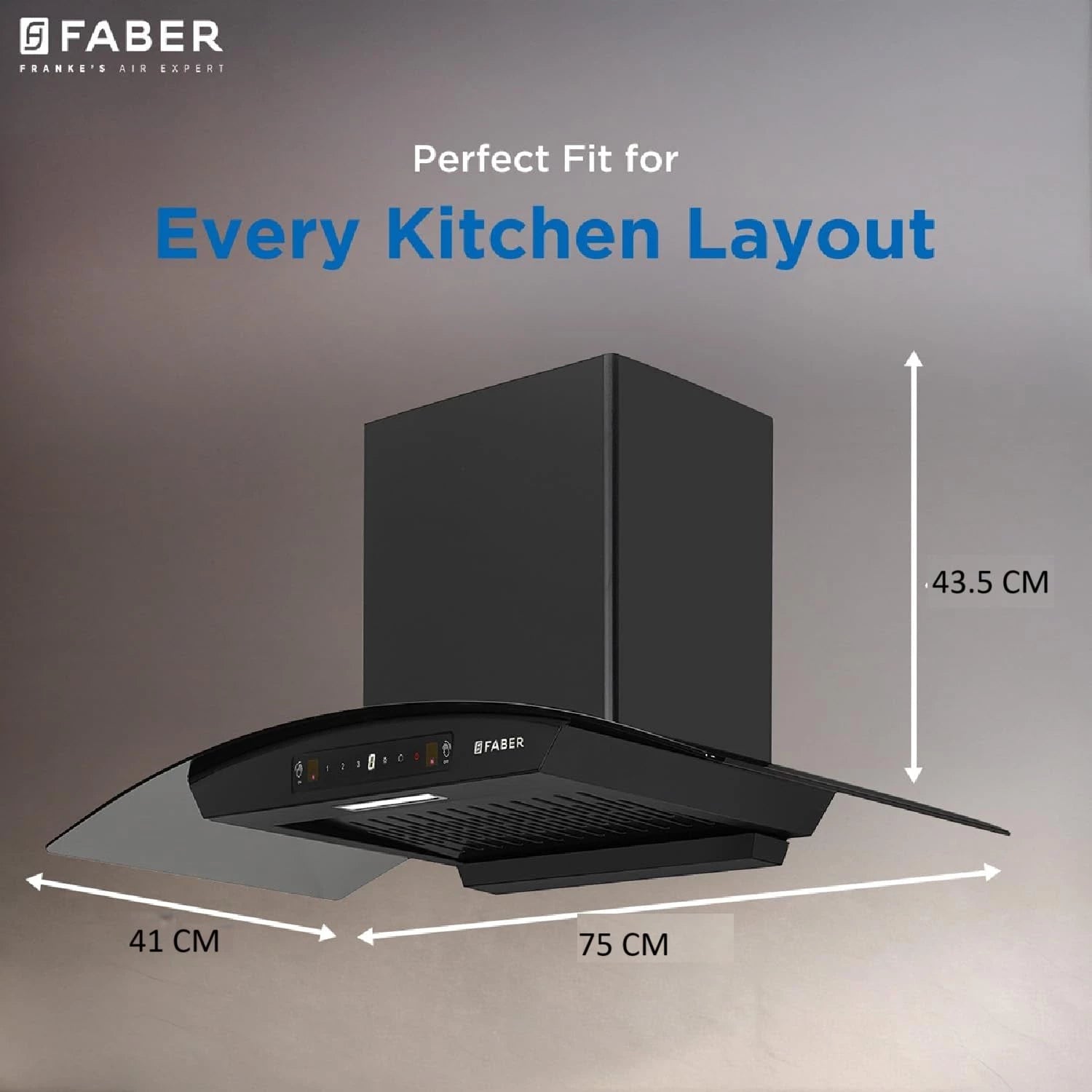 Faber Hood Venice 75 cm 1200 m³/hr Autoclean Curved Chimney| Filterless with Oil Collector |8 Yrs Motor & 2Yrs Comprehensive Warranty by Faber | Touch & Gesture Control | Hood Venice IN HC SC FL BK 75